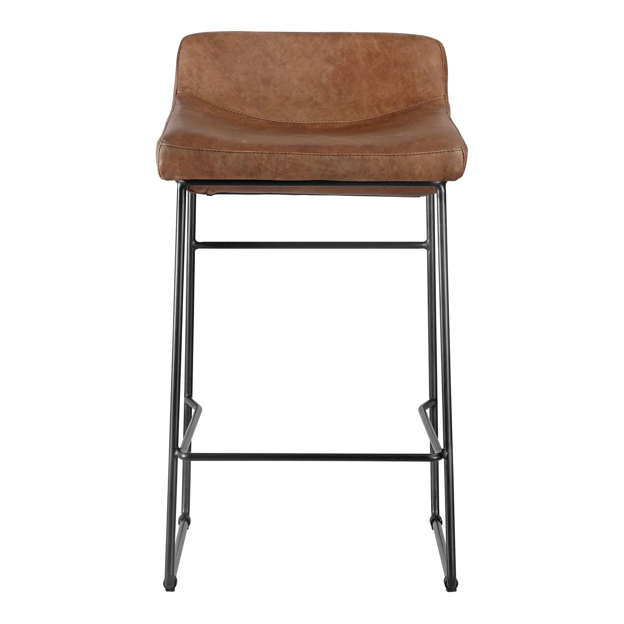 Starlet Counter Stool Open Road Brown Leather - Set Of Two - Frankwebs