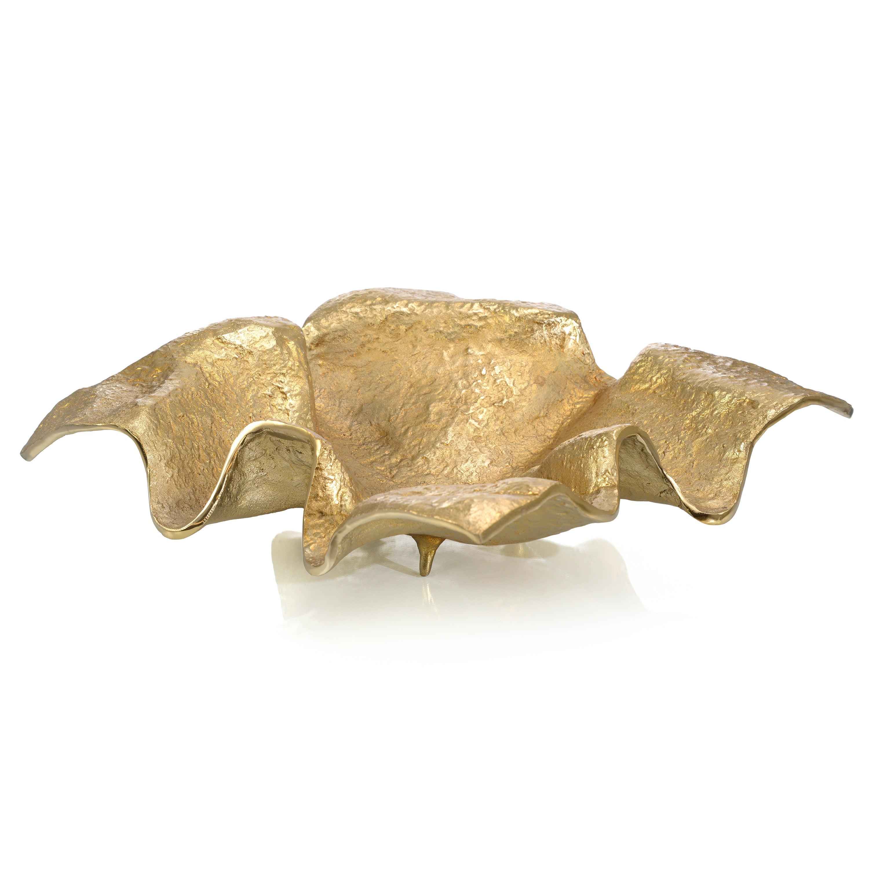 Draped Fabric Brass Square Bowl - Frankwebs