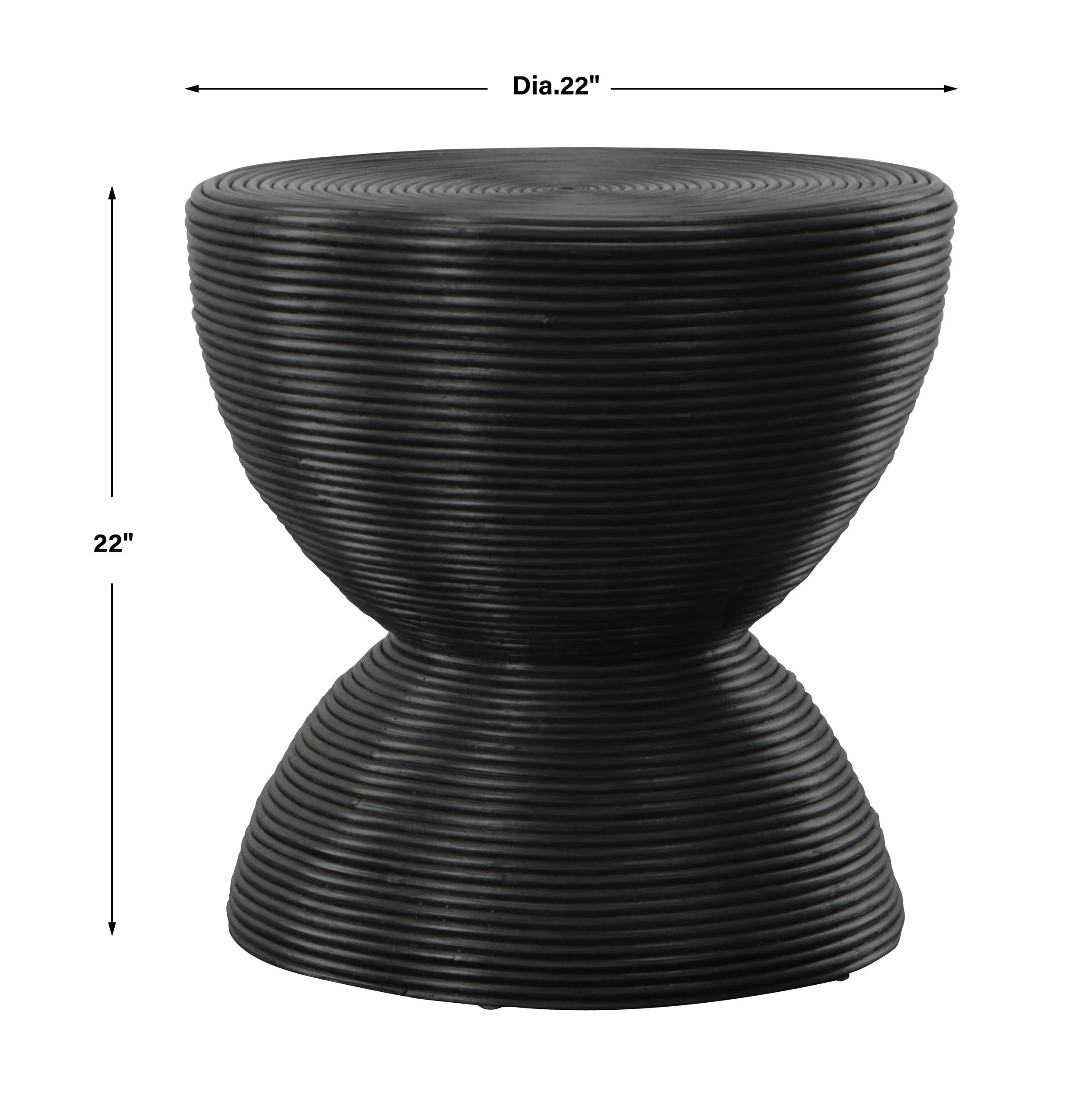 Bongo Black Rattan Side Table - Frankwebs