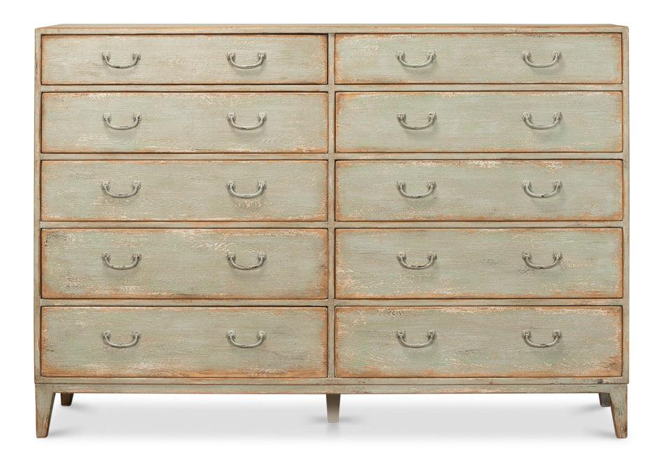 Willow 10 Drawer Commode - Sage - Frankwebs