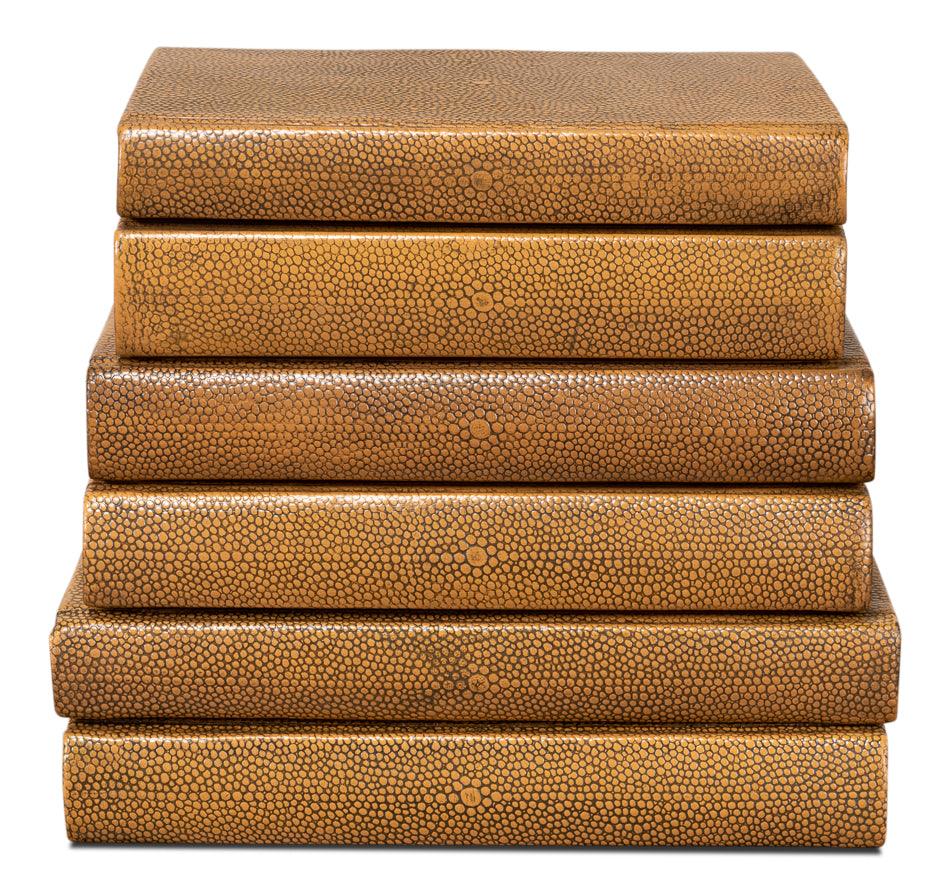 Shagreen Books - Set Of 12 - Tawny Brown - Frankwebs