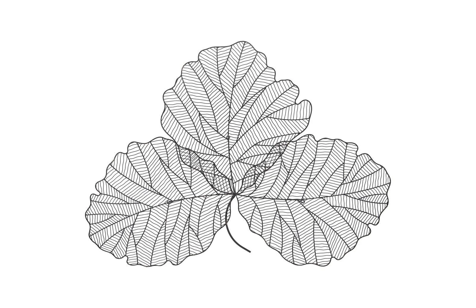 Tri Leaf Wall Art, Medium, Metal, Copper/Black - Frankwebs