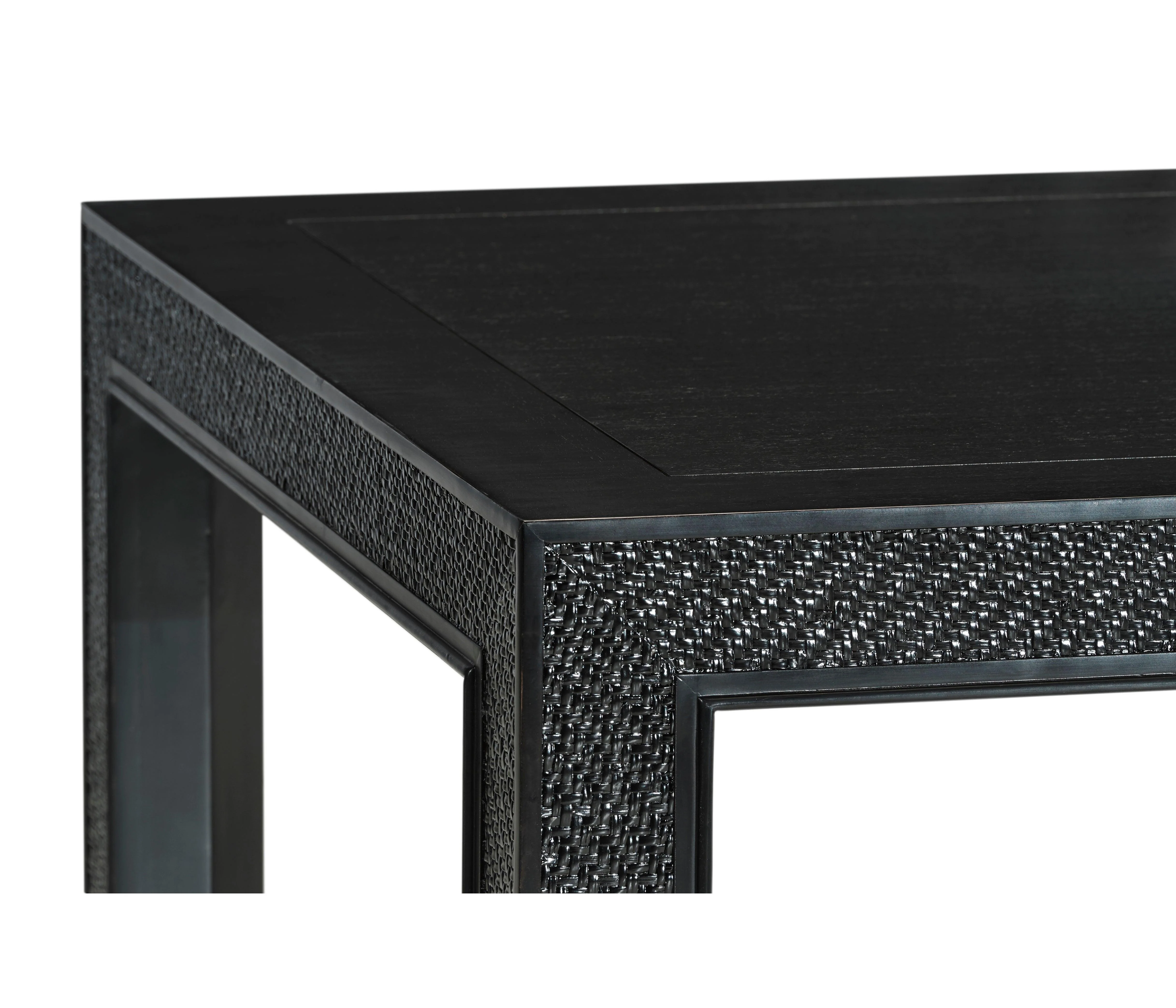 Traditional Accents Ebonized & Rattan Parson Table - Frankwebs