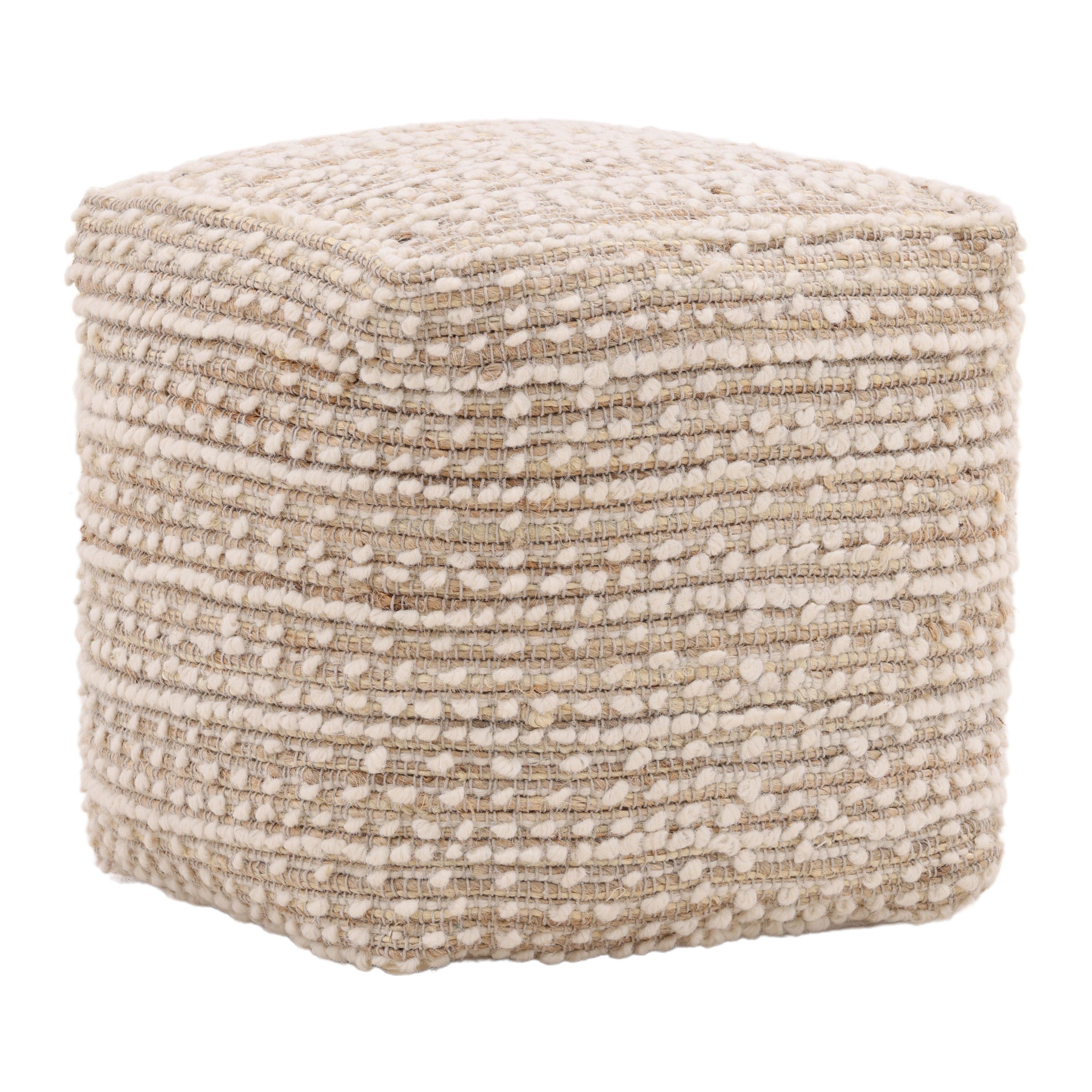 Yulian Pouf Ivory - Frankwebs