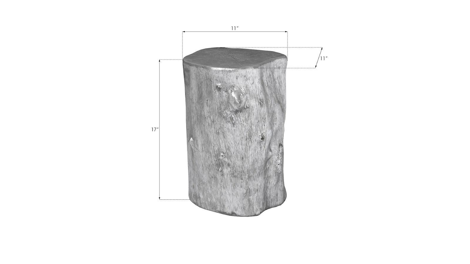 Log Stool, Silver Leaf, SM - Frankwebs