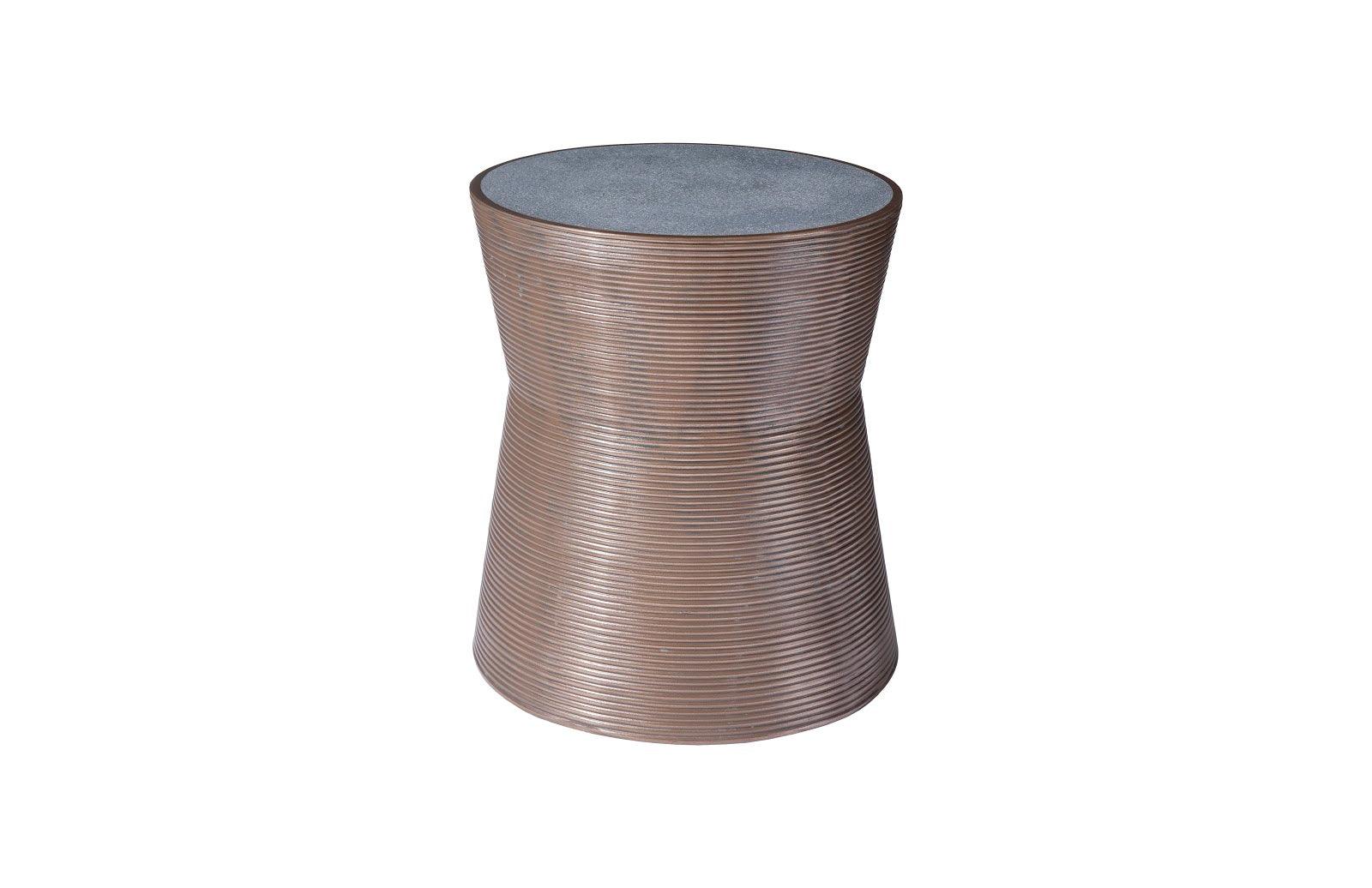 Kono Side Table, Resin, Bronze Finish, Concrete Composite Top - Frankwebs
