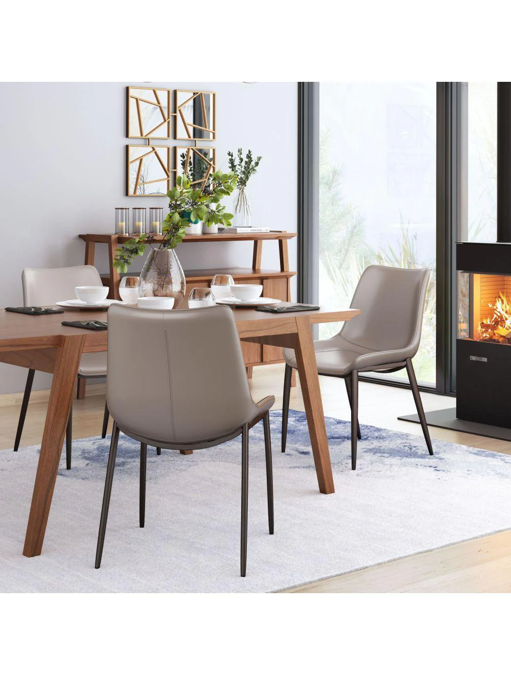 Magnus Dining Chair (Set of 2) Gray & Walnut - Frankwebs