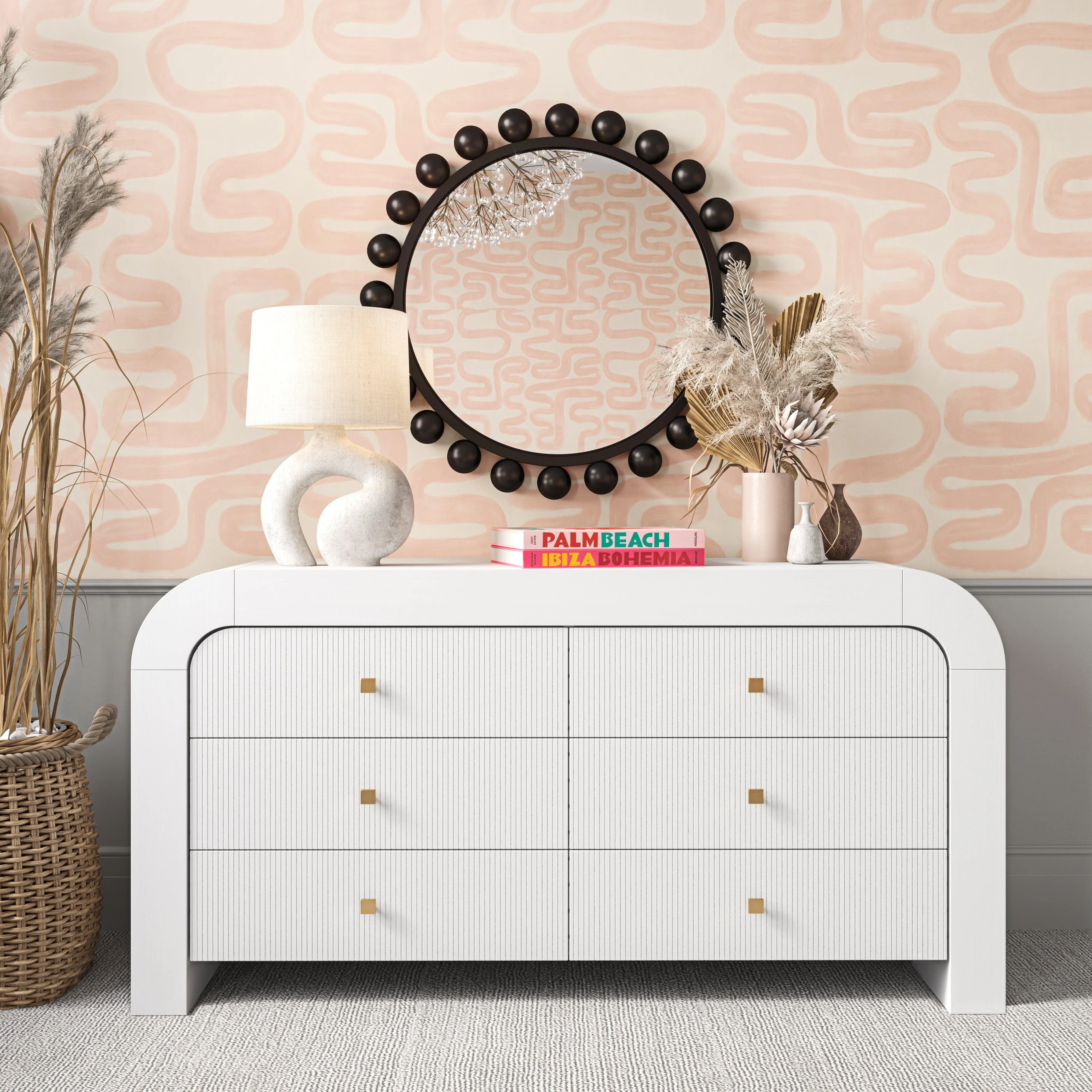 Hump 6 Drawer White Dresser - Frankwebs