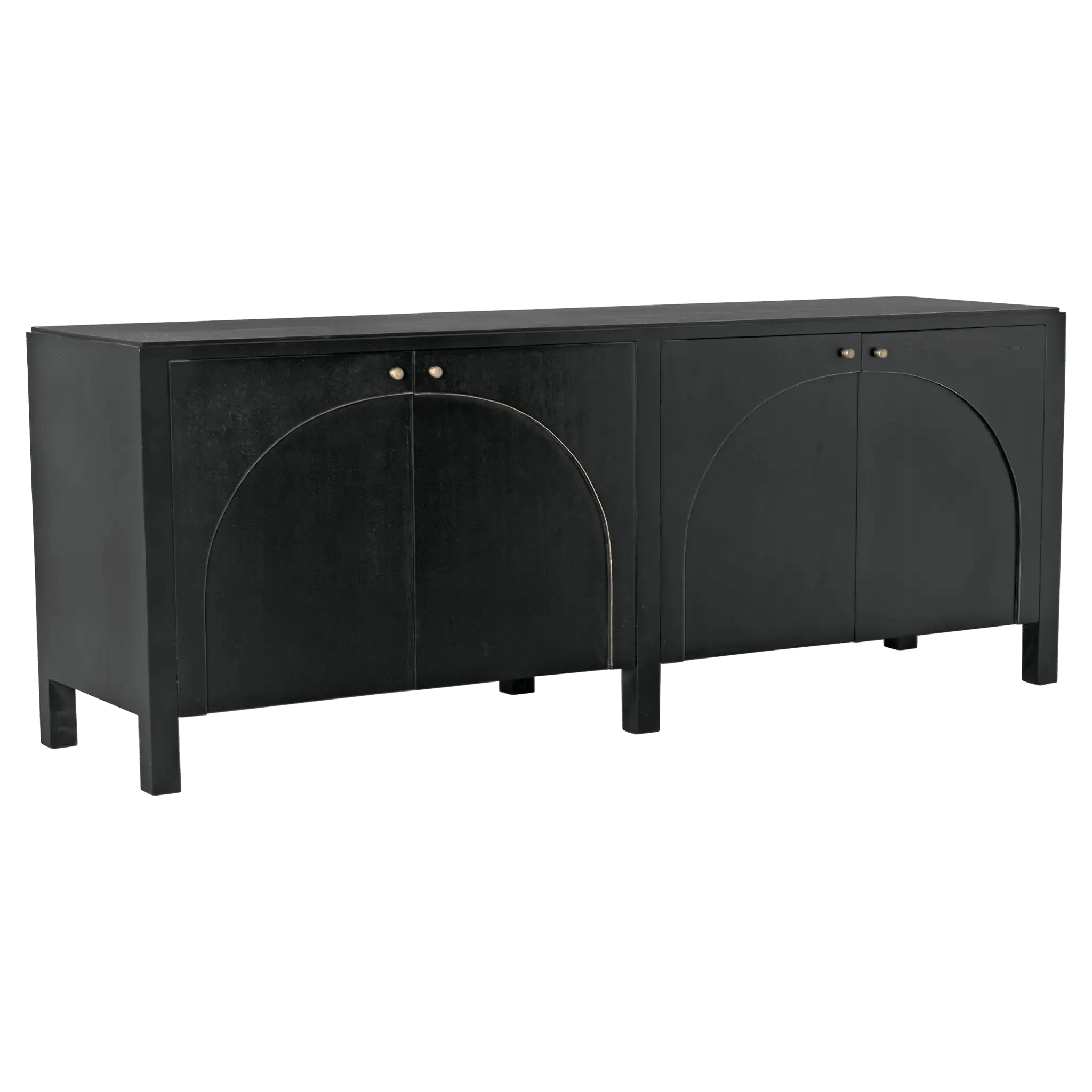 Weston Sideboard, Hand Rubbed Black with Light Brown Trim - Frankwebs