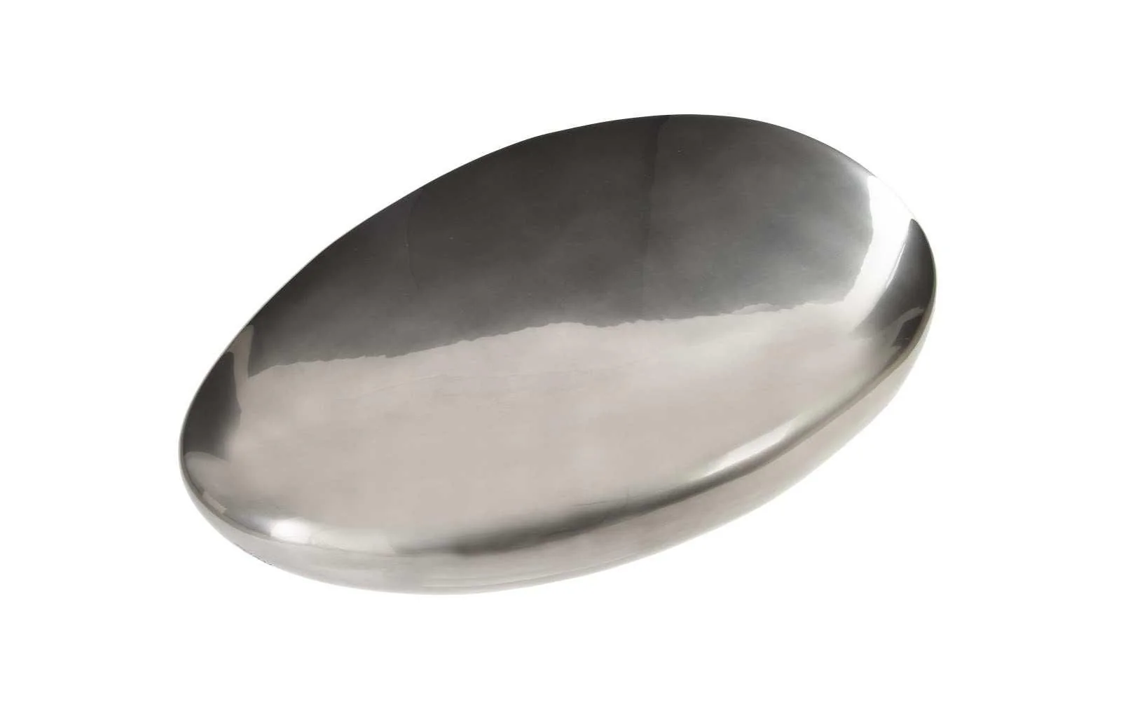 River Stone Coffee Table, Large, Liquid Silver - Frankwebs