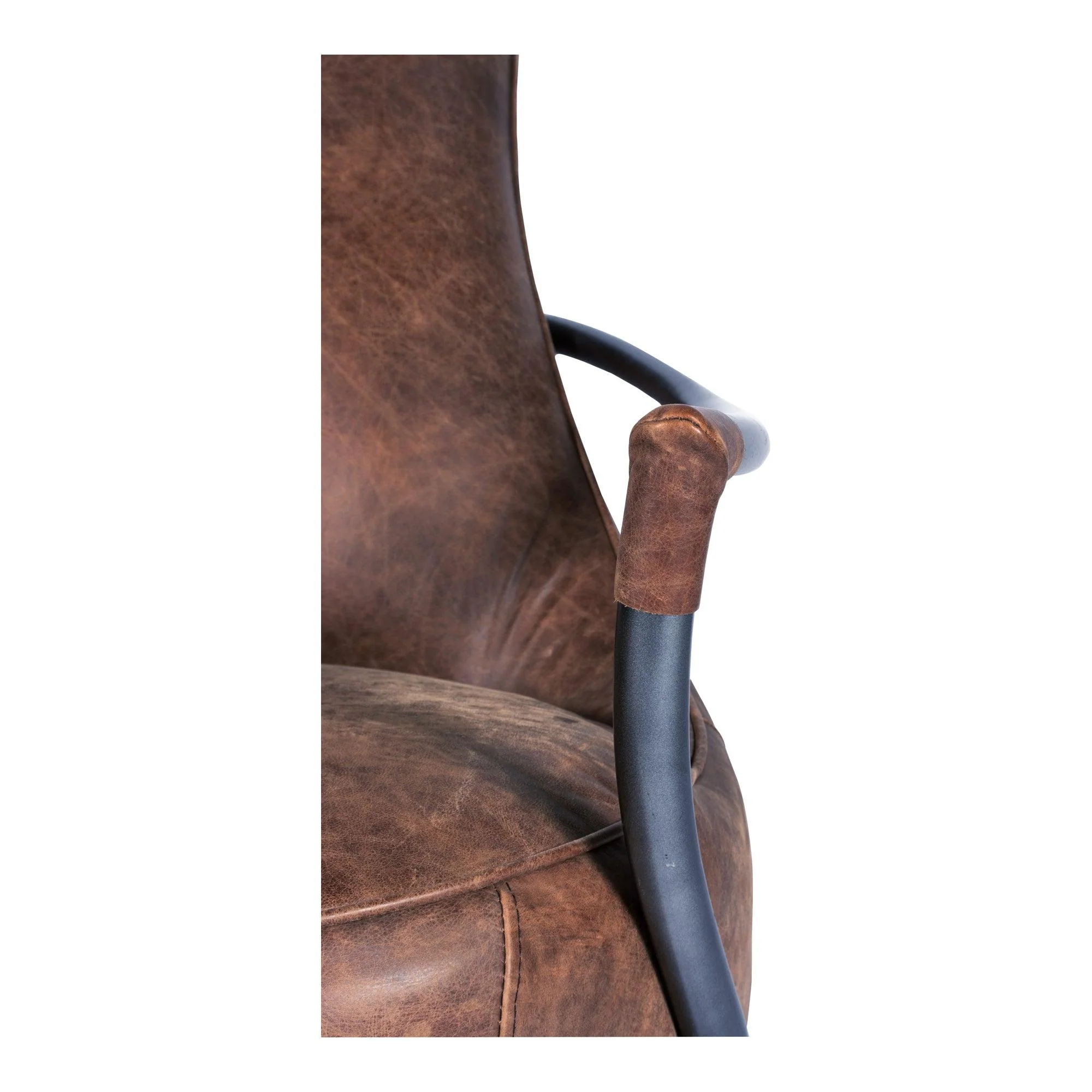 Carlisle Club Chair Grazed Brown Leather - Frankwebs
