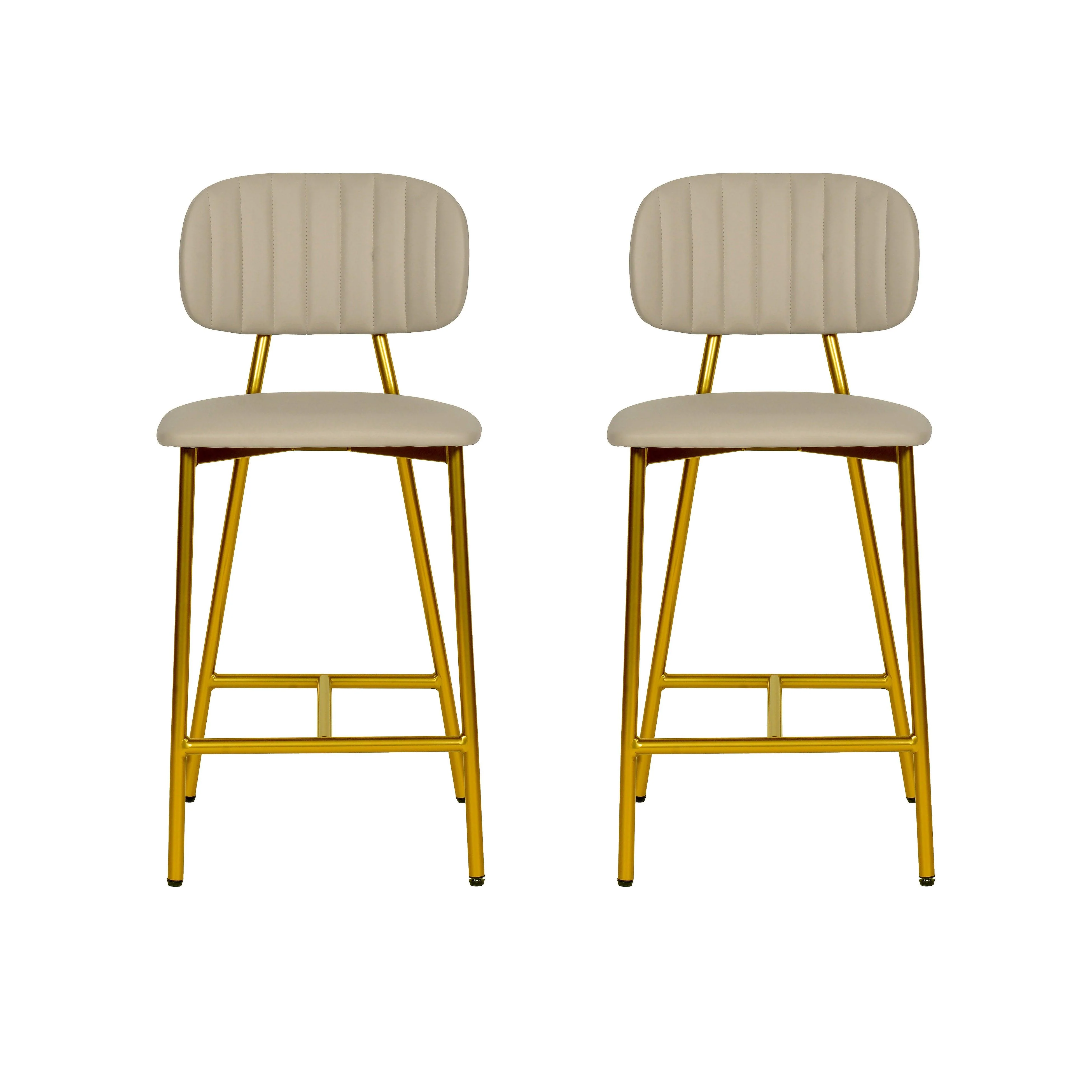 Ariana Nude Vegan Leather Counter Stool - Set of 2 - Frankwebs