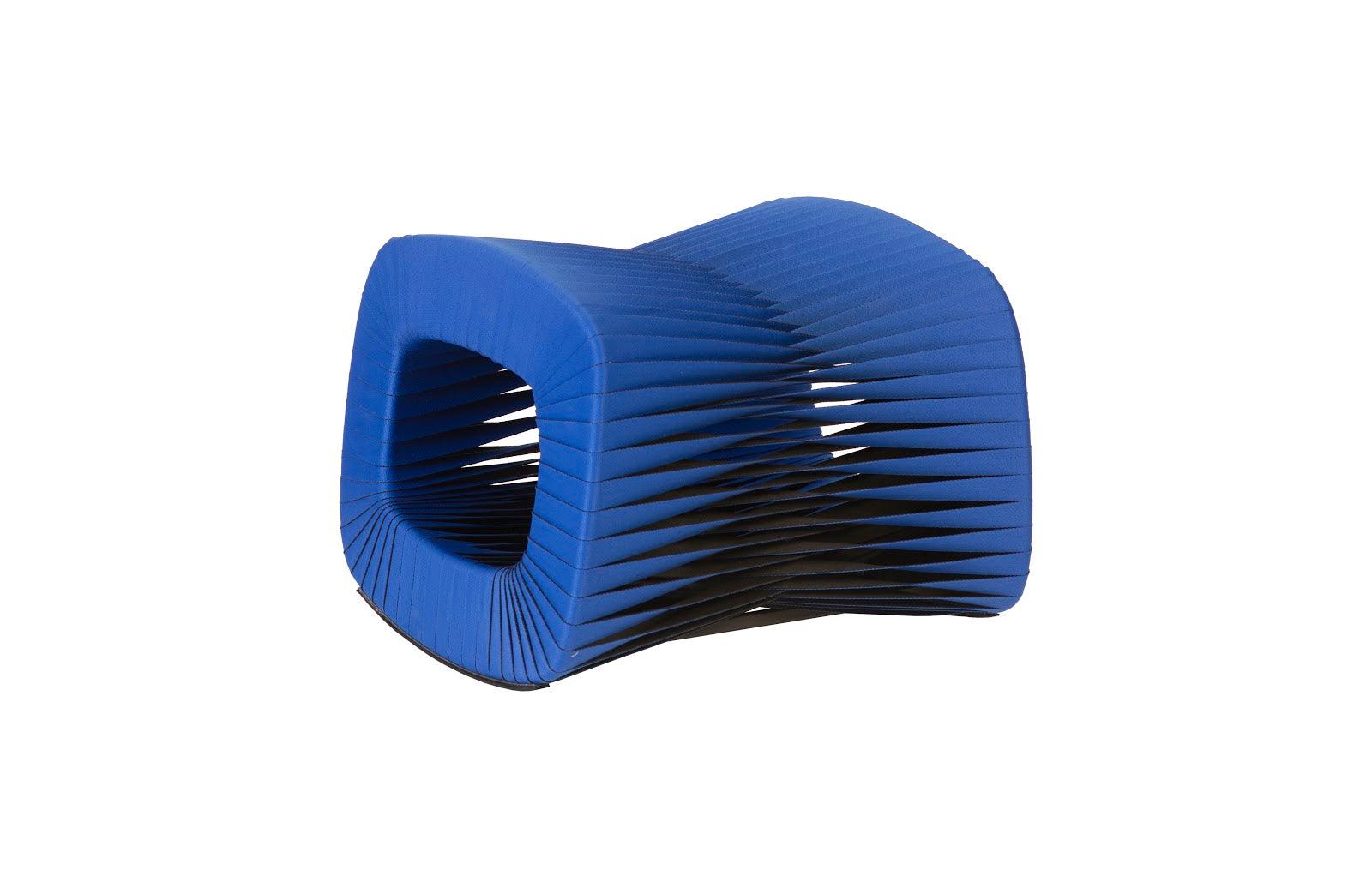 Seat Belt Ottoman, Blue/Black - Frankwebs