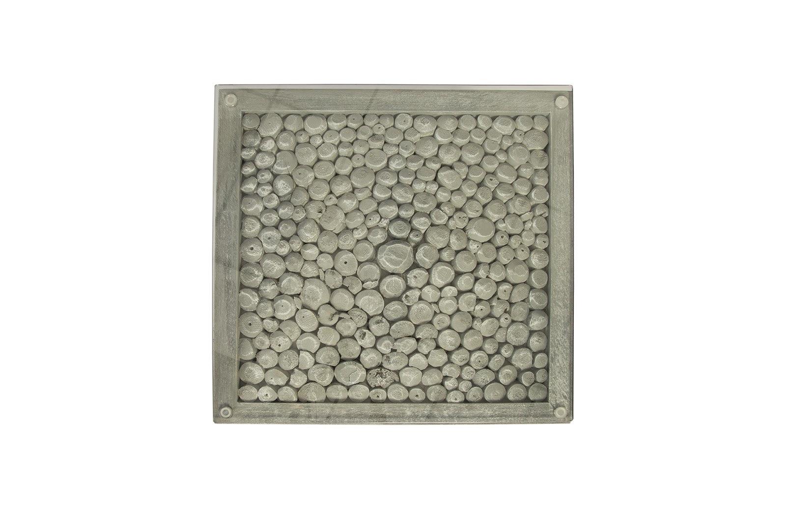 Driftwood Side Table, Wood, Glass, Stainless Steel Base, Scaff Finish - Frankwebs