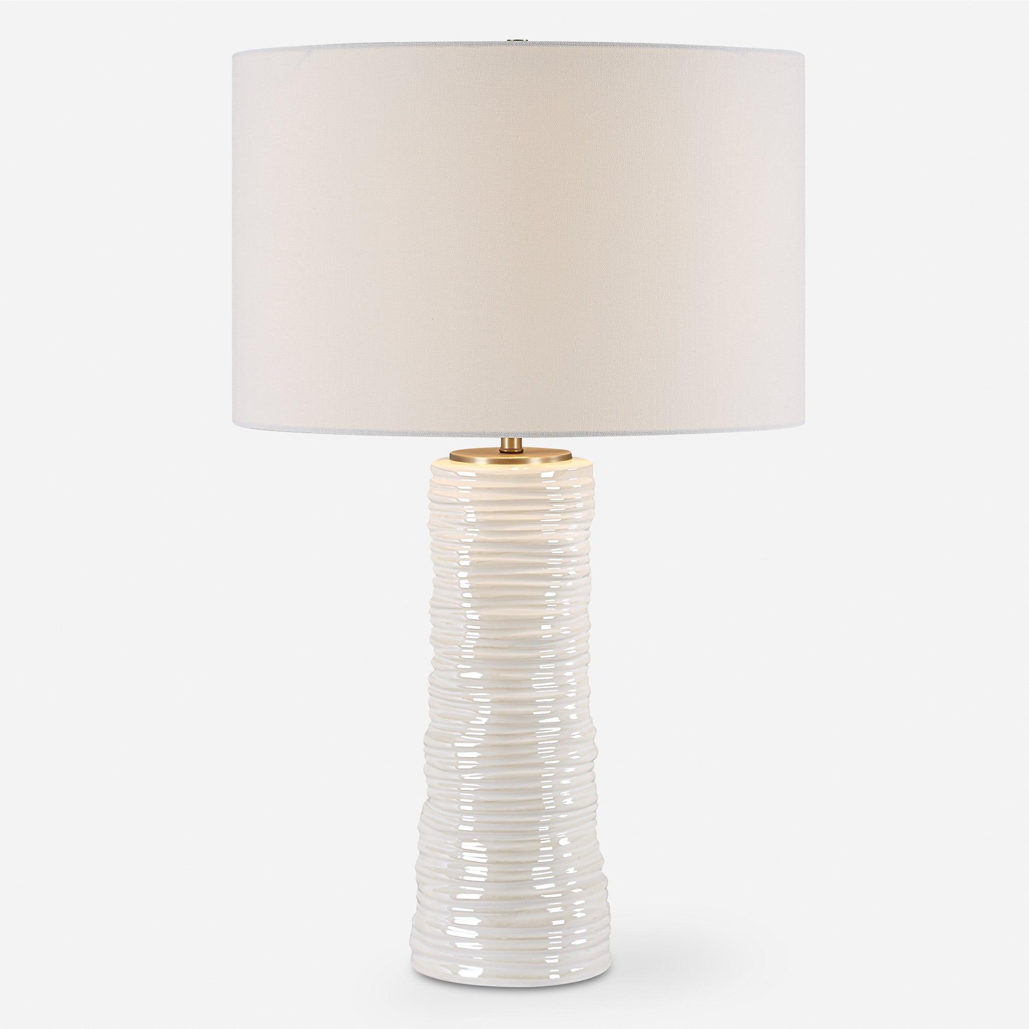 Pavlova Glossy White Table Lamp - Frankwebs