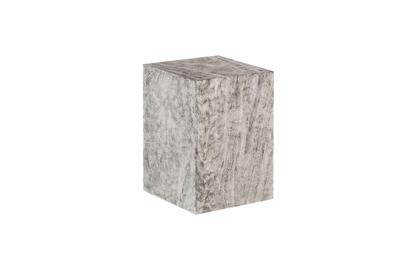 Origins Pedestal, Small, Mitered Chamcha Wood, Gray Stone Finish - Frankwebs