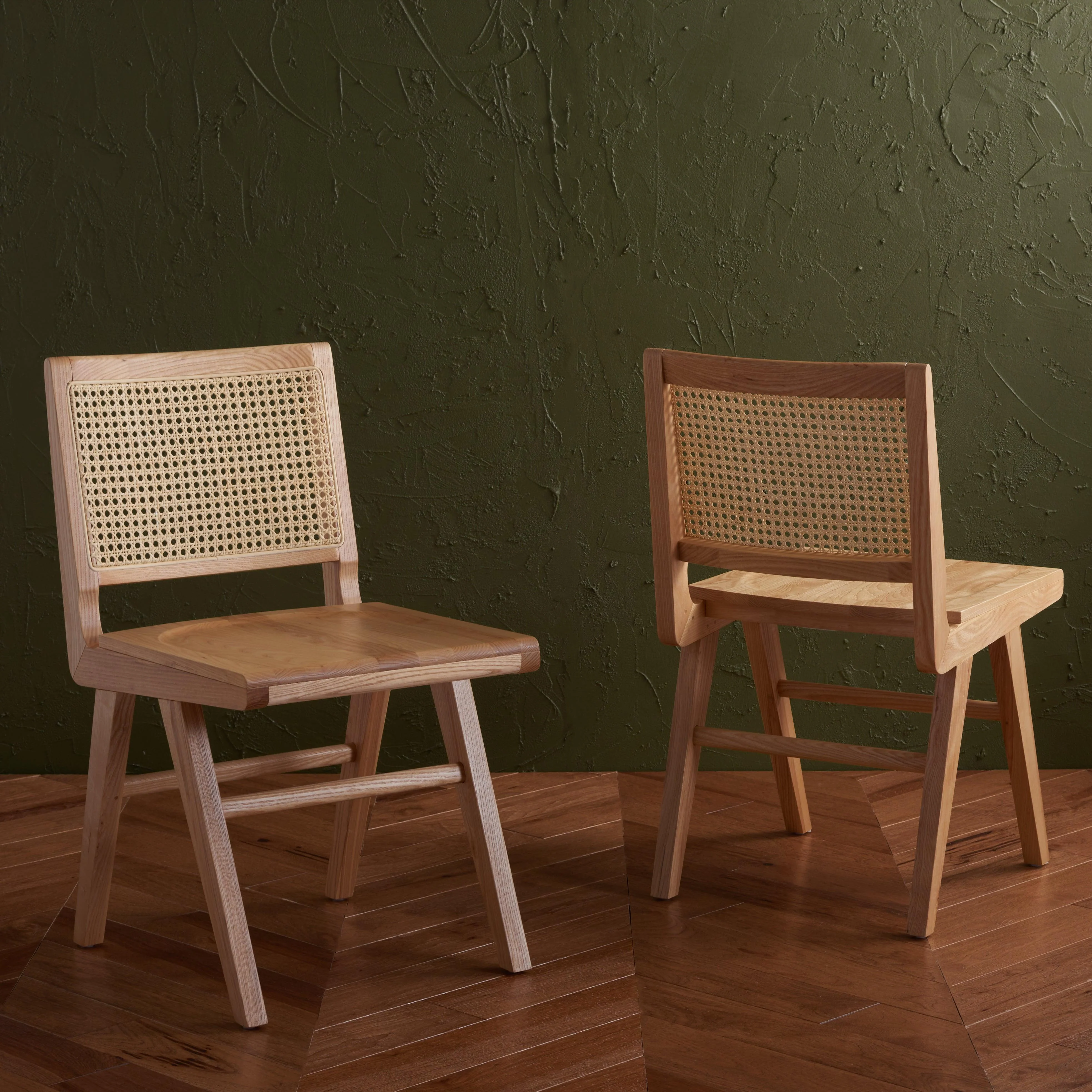 HATTIE FRENCH CANE WOOD SEAT DINING CHAIR - Frankwebs