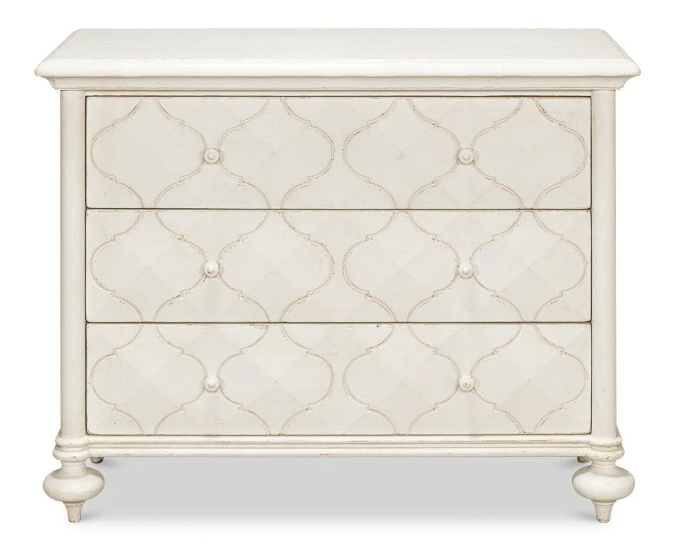 Sommeil 3 Drawer Commode - Antique White - Frankwebs