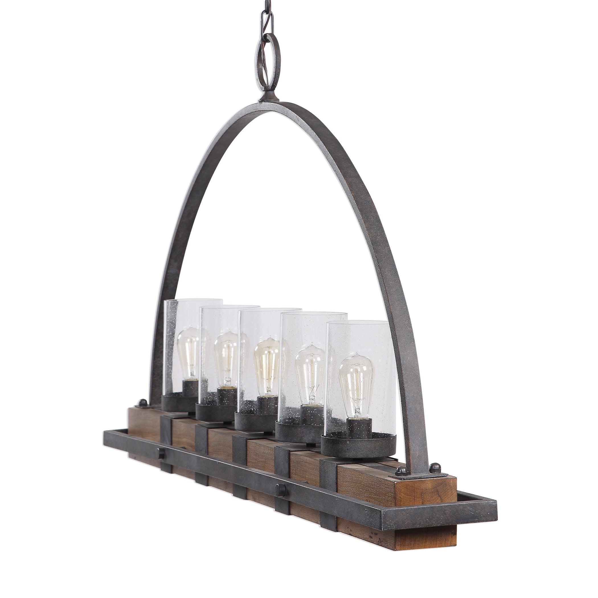 ATWOOD 5 LIGHT RUSTIC LINEAR CHANDELIER - Frankwebs
