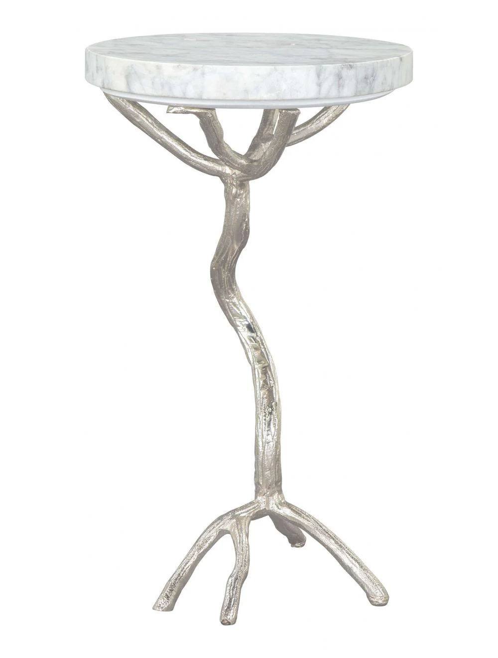 Joel Side Table White & Silver - Frankwebs