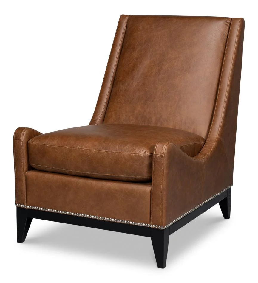 Brandy Accent Chair In Distilled Leather - Frankwebs