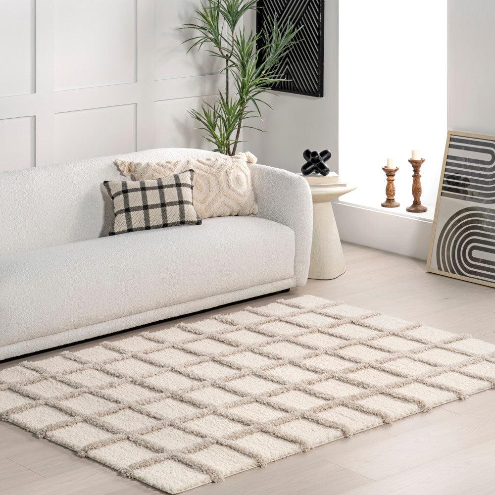 Christabel Checkered High-Low Shag Area Rug - Frankwebs