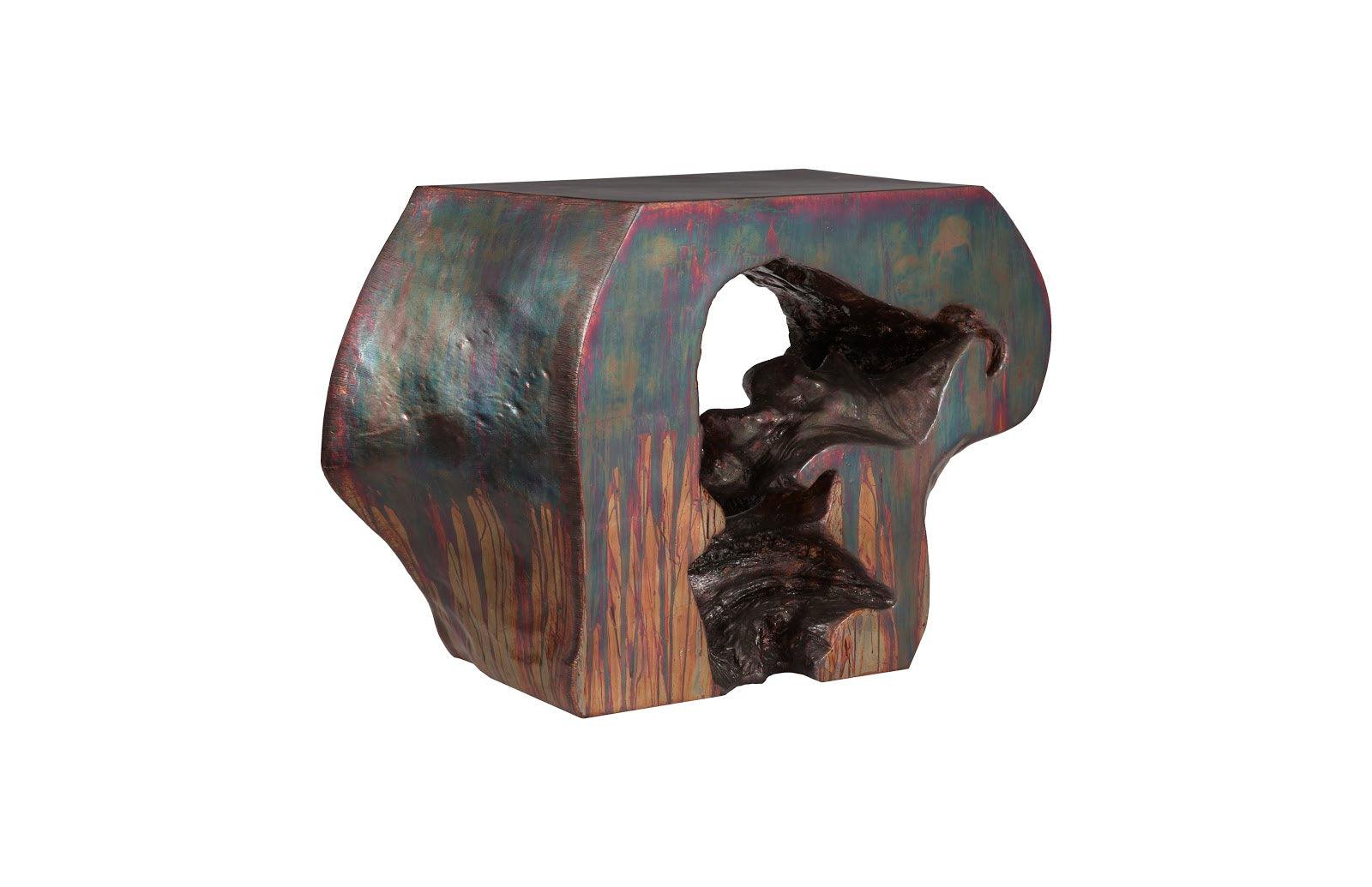 Plateada Hollow Console, Copper Patina Finish - Frankwebs