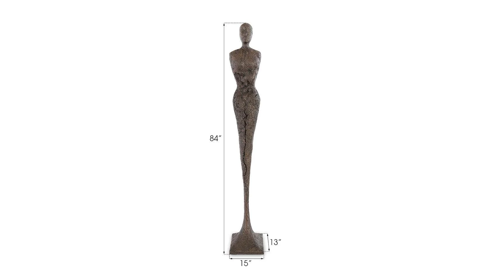 Tall Chiseled Female Sculpture, Resin, Bronze Finish - Frankwebs