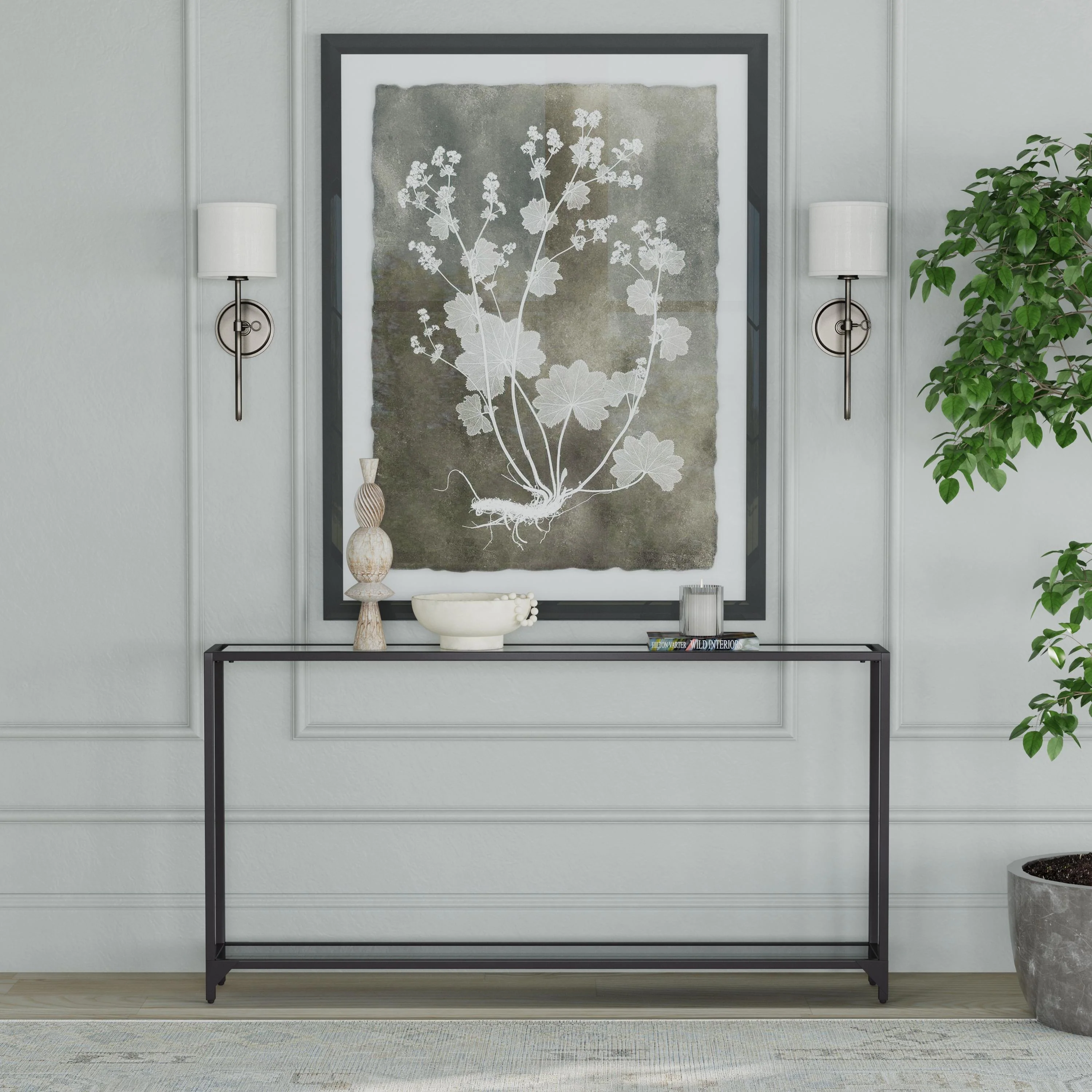 Bergen Glass Console Table - Black - Frankwebs