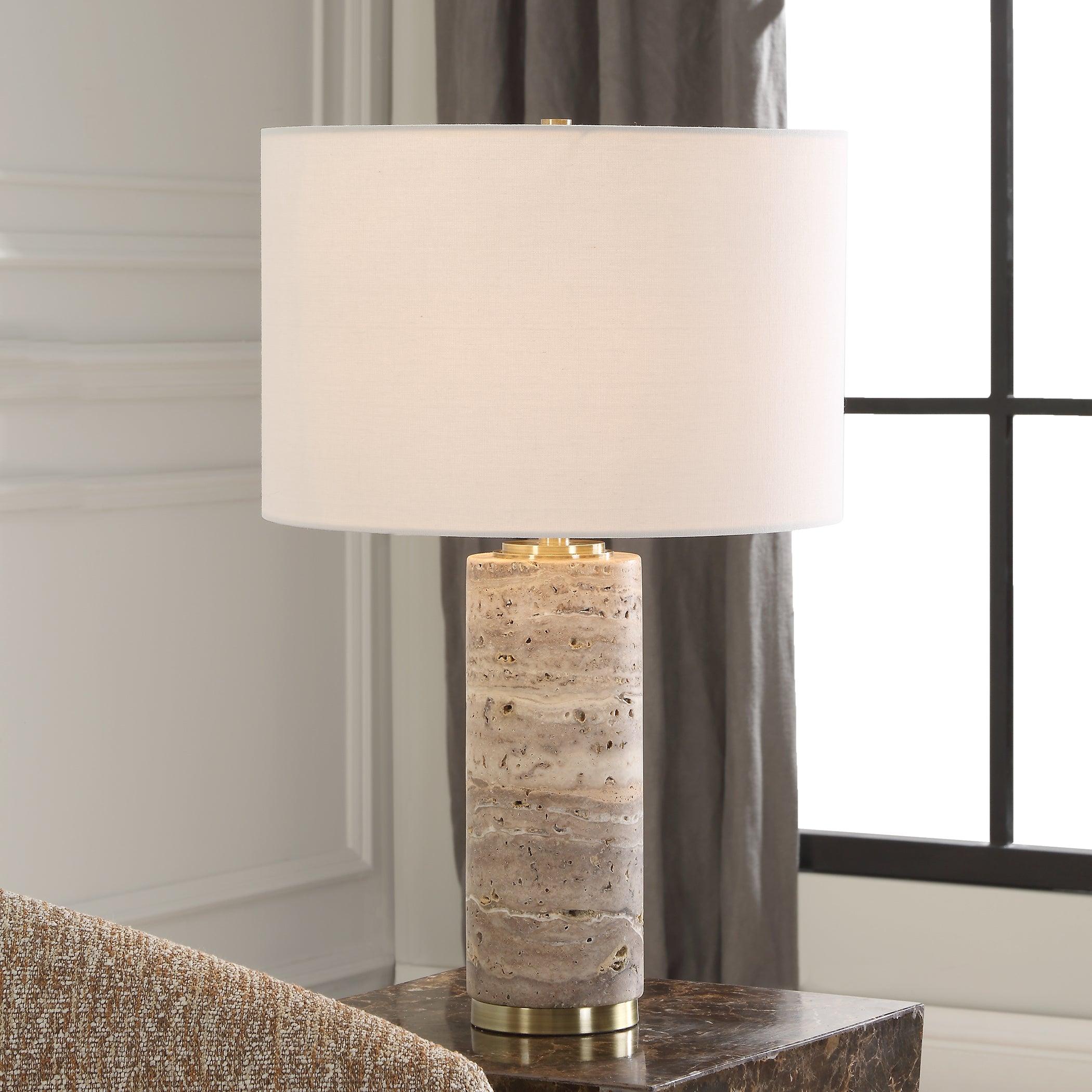 Cortado Travertine Table Lamp - Frankwebs