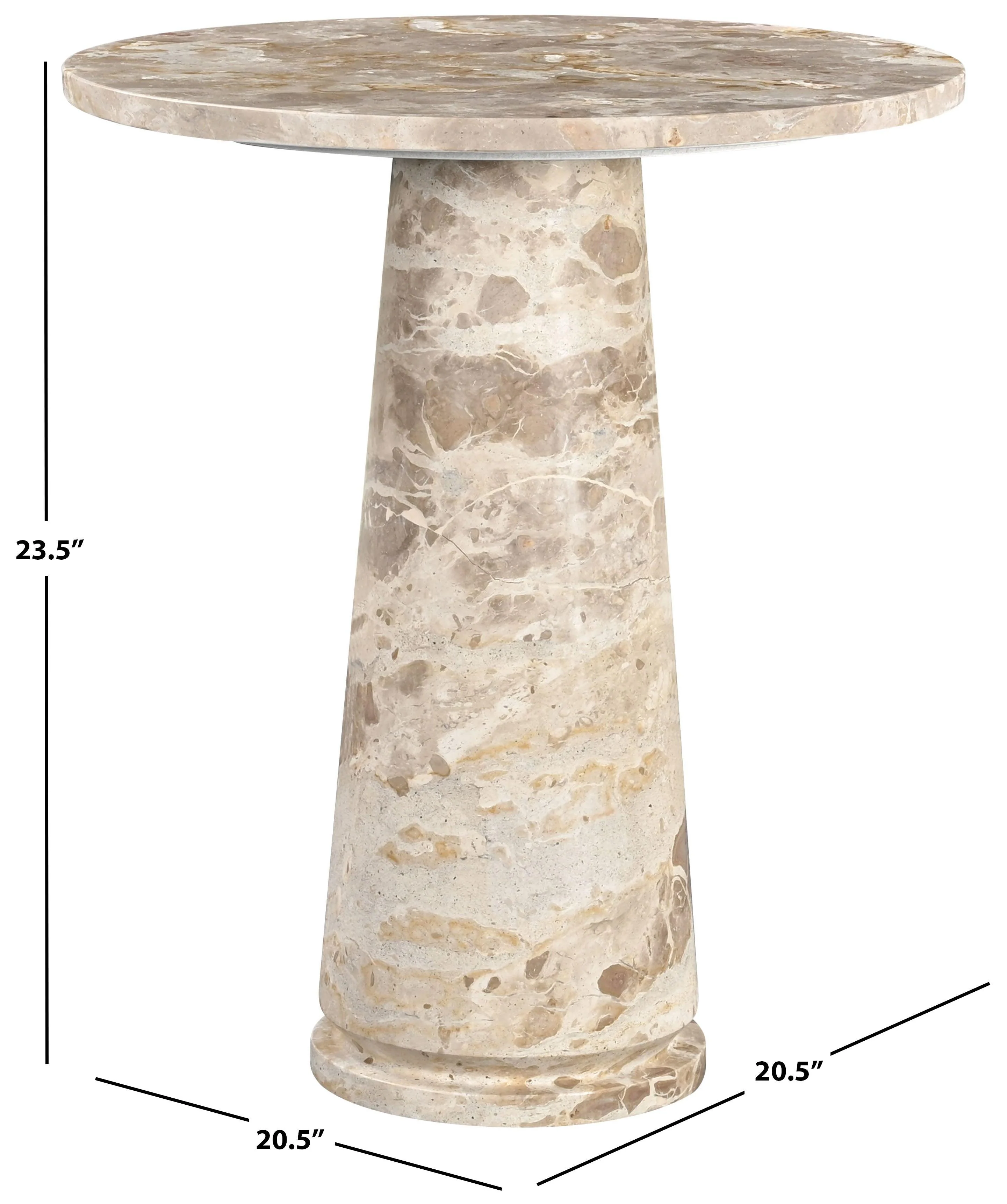 VALENTIA TALL ROUND MARBLE ACCENT TABLE - Frankwebs