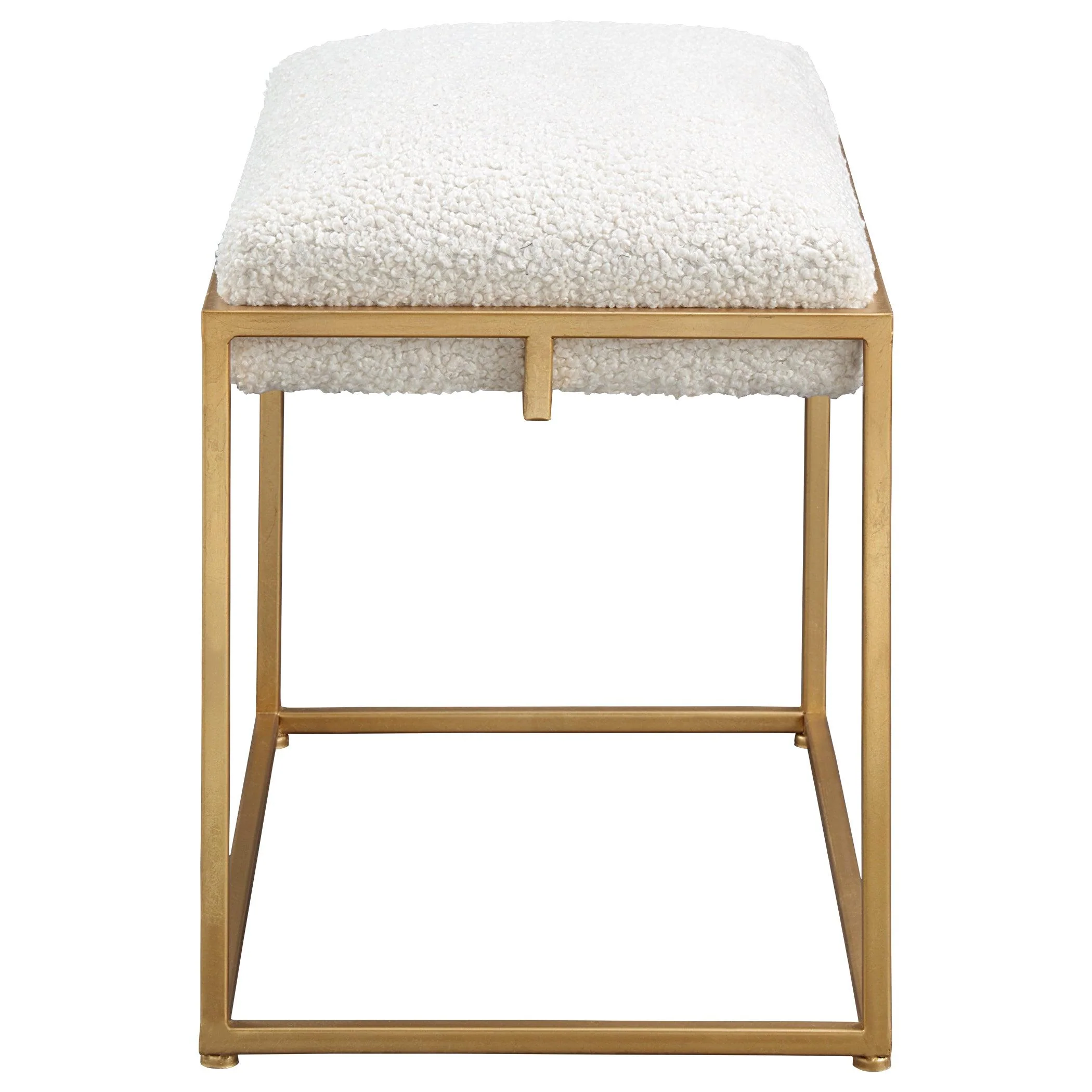 Paradox Small Gold & White Shearling Bench - Frankwebs