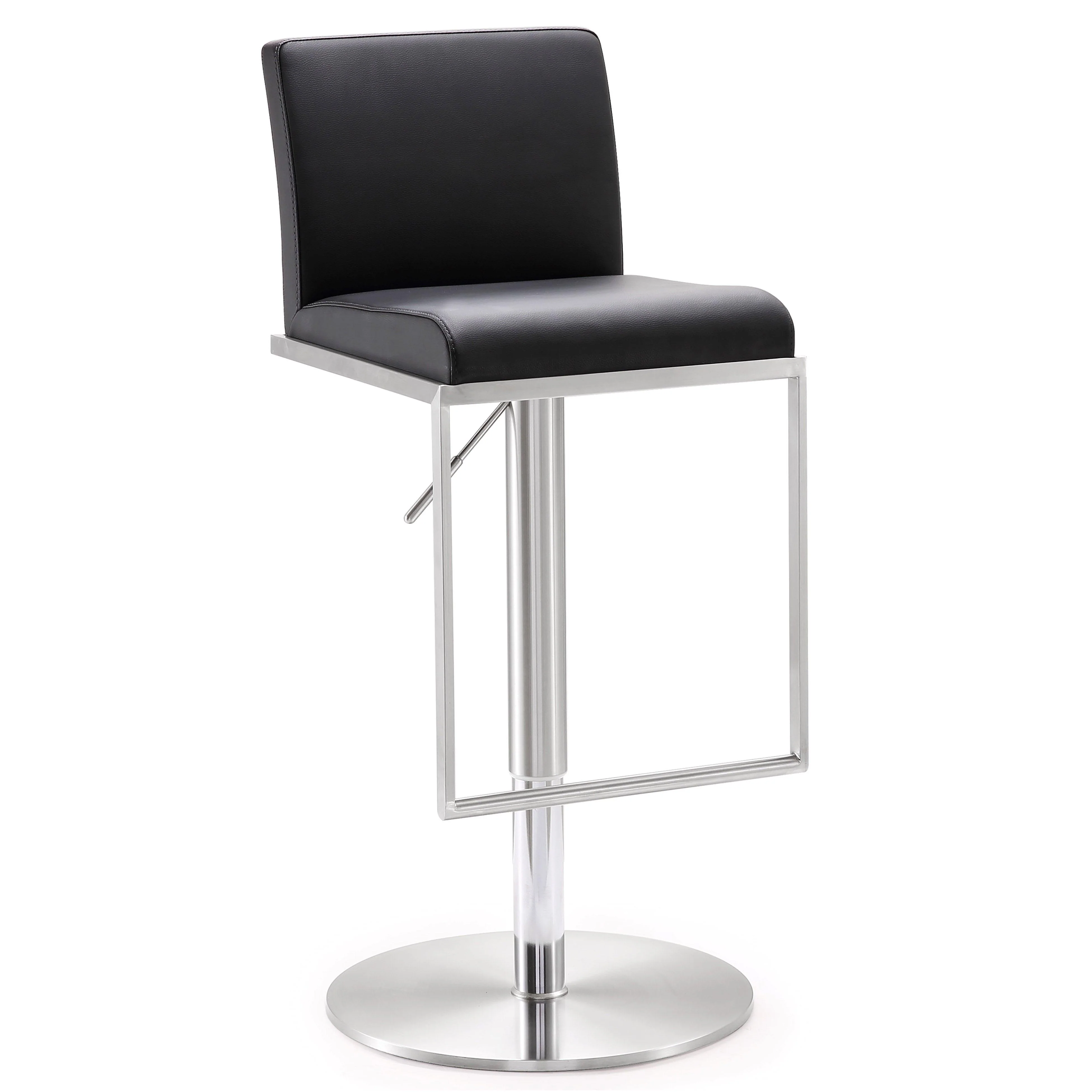 Amalfi Black Vegan Leather Adjustable Stool - Frankwebs