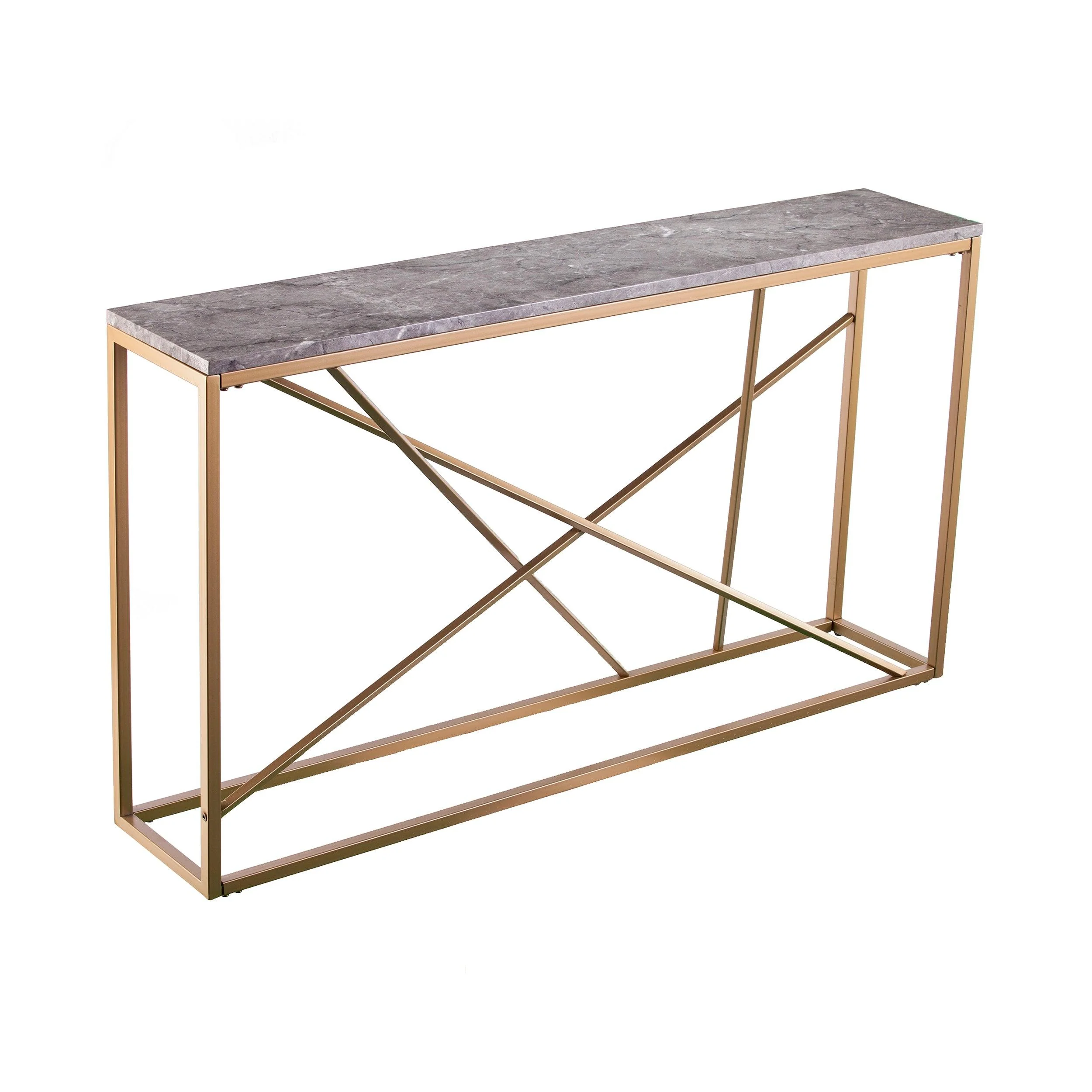 Arendal Faux Marble Skinny Console Table - Frankwebs