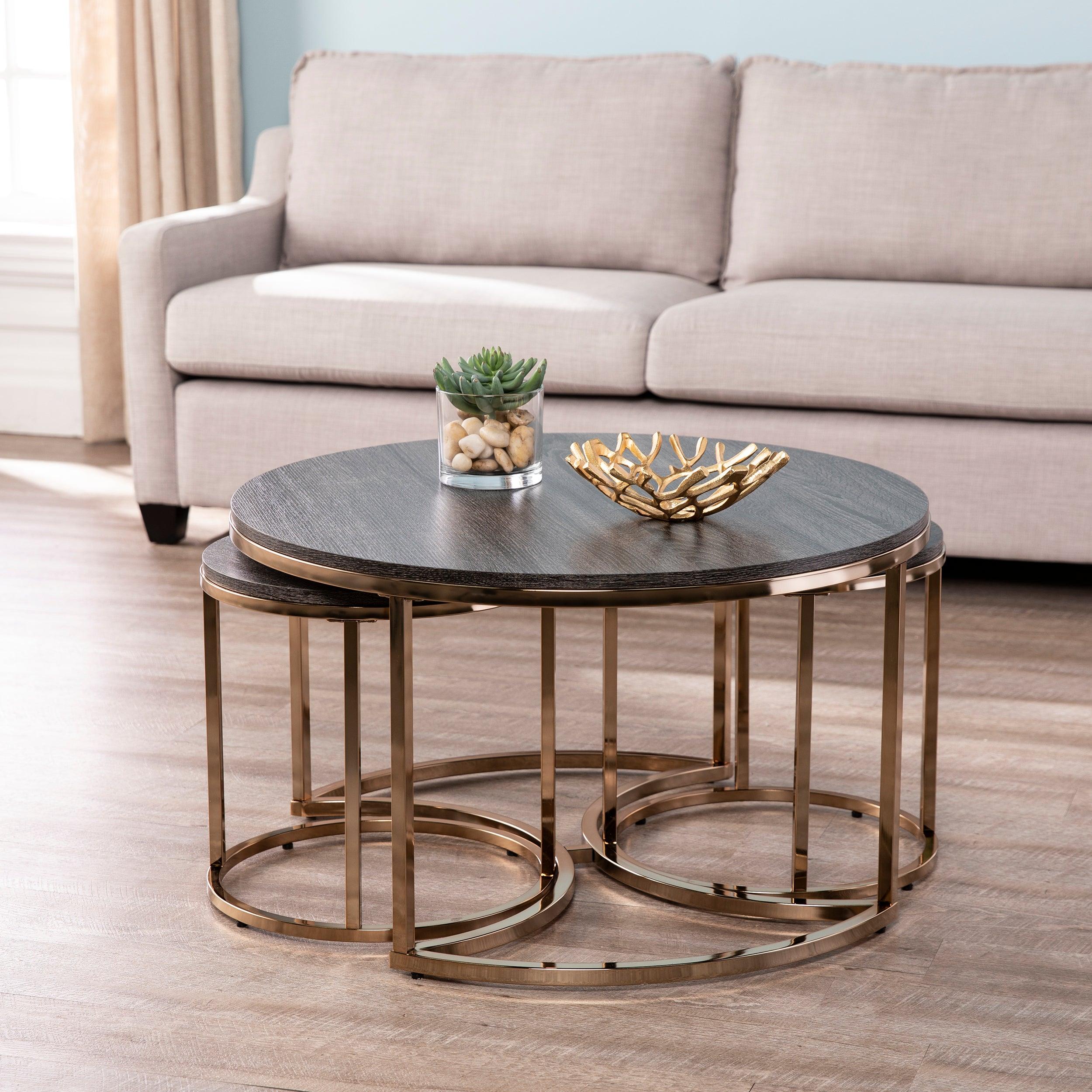 Lachlan Round Nesting Coffee Tables – 3pc Set - Frankwebs