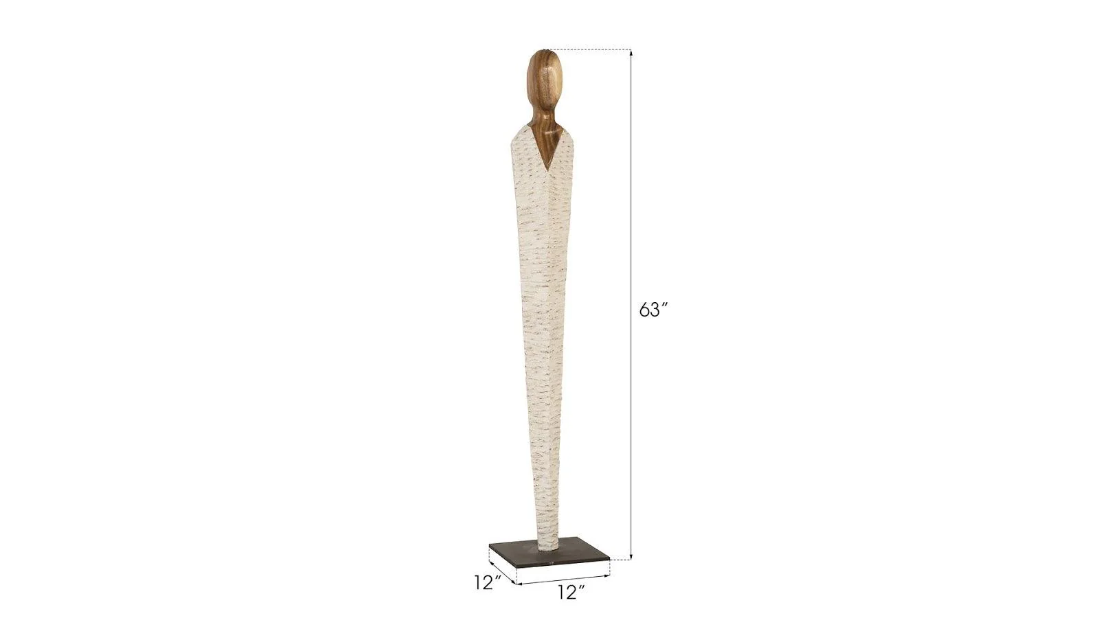 Vested Female Sculpture, Medium, Chamcha, Natural, White, Gold - Frankwebs