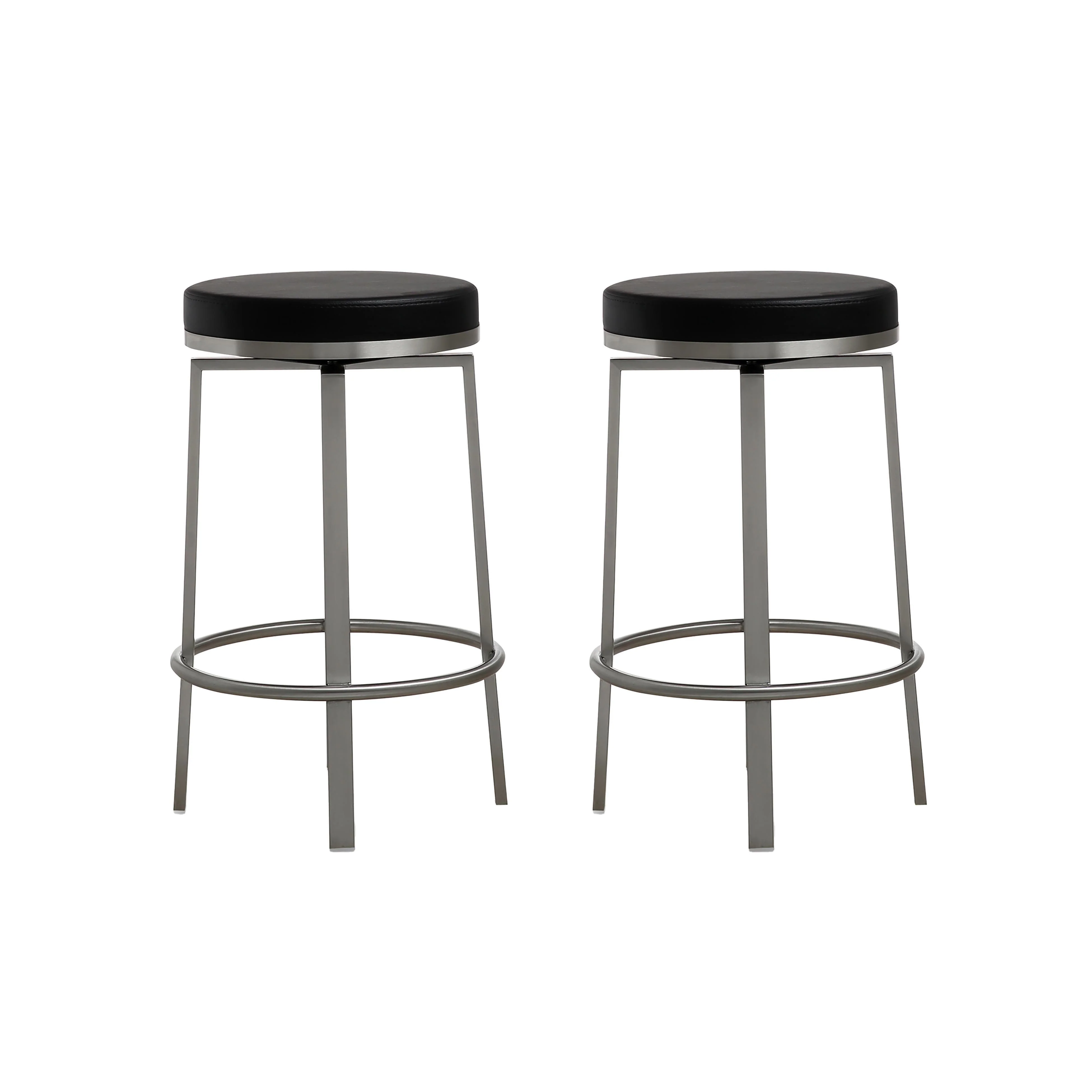 Pratt Black Swivel Counter Stool - Set of 2 - Frankwebs