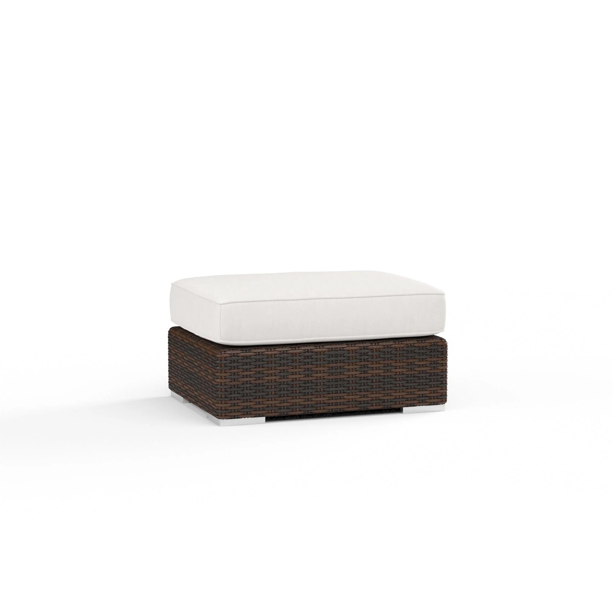 Montecito Ottoman in Canvas Flax w/ Self Welt - Frankwebs