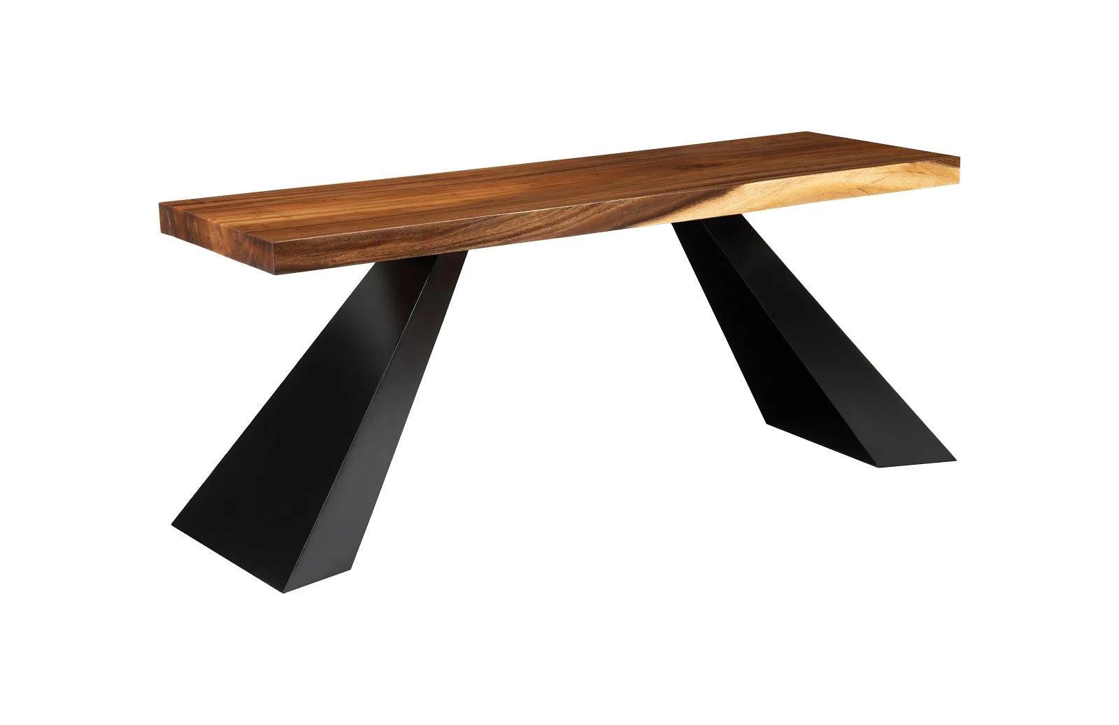 Tapered Wood Console, Black Metal Legs - Frankwebs