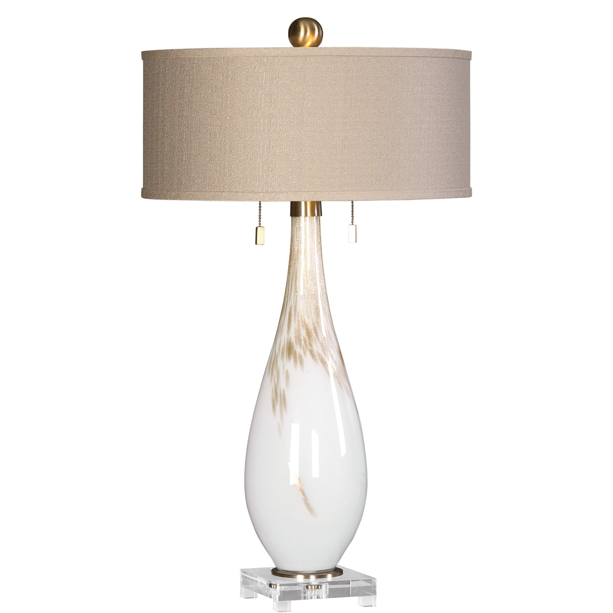 CARDONI WHITE GLASS TABLE LAMP - Frankwebs