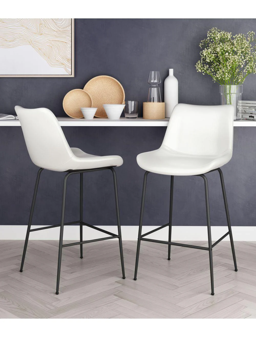 Byron Counter Chair White - Frankwebs