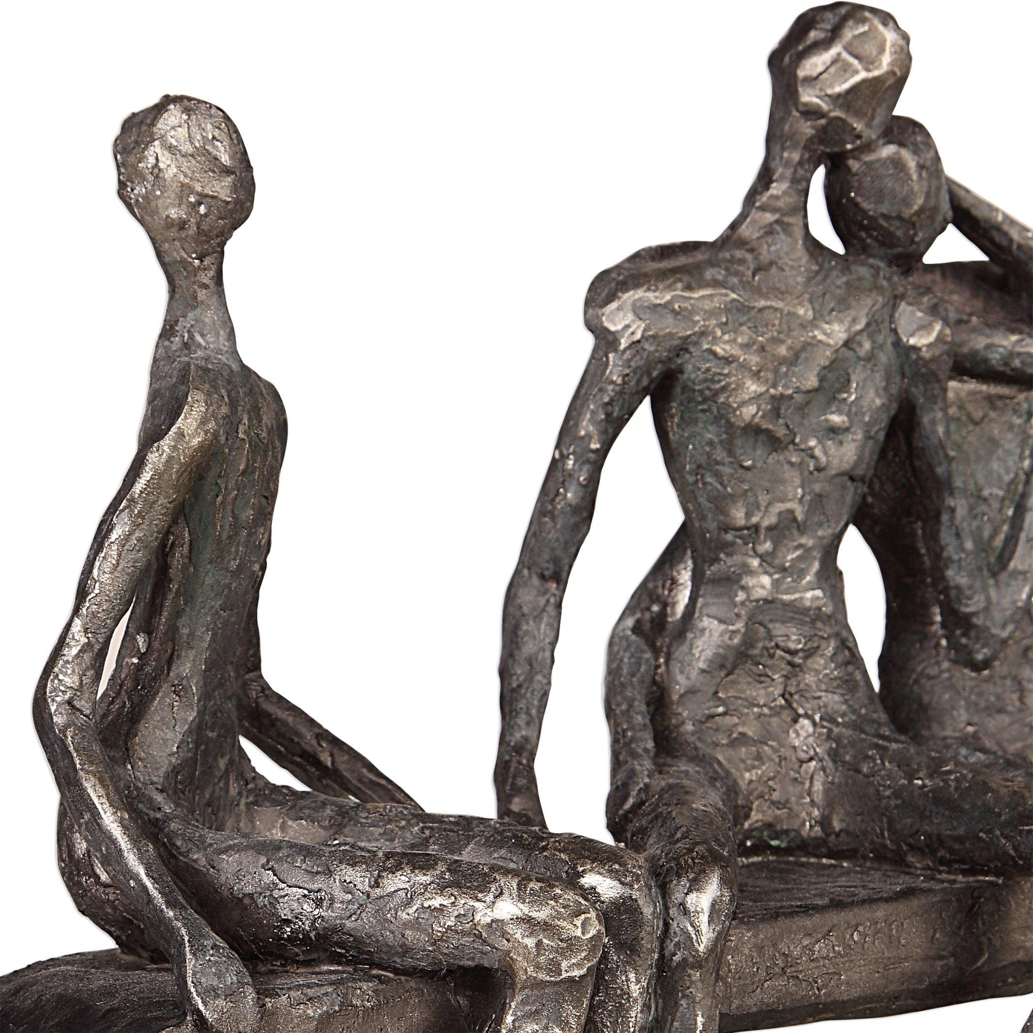 CAMARADERIE AGED SILVER FIGURINE - Frankwebs