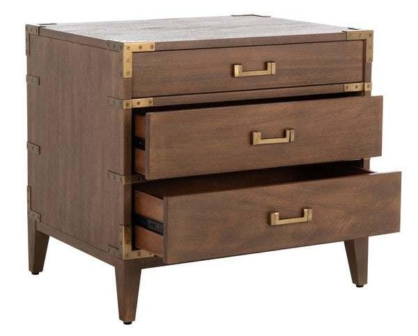 NISHA 3 DRAWER WOOD NIGHTSTAND - Frankwebs