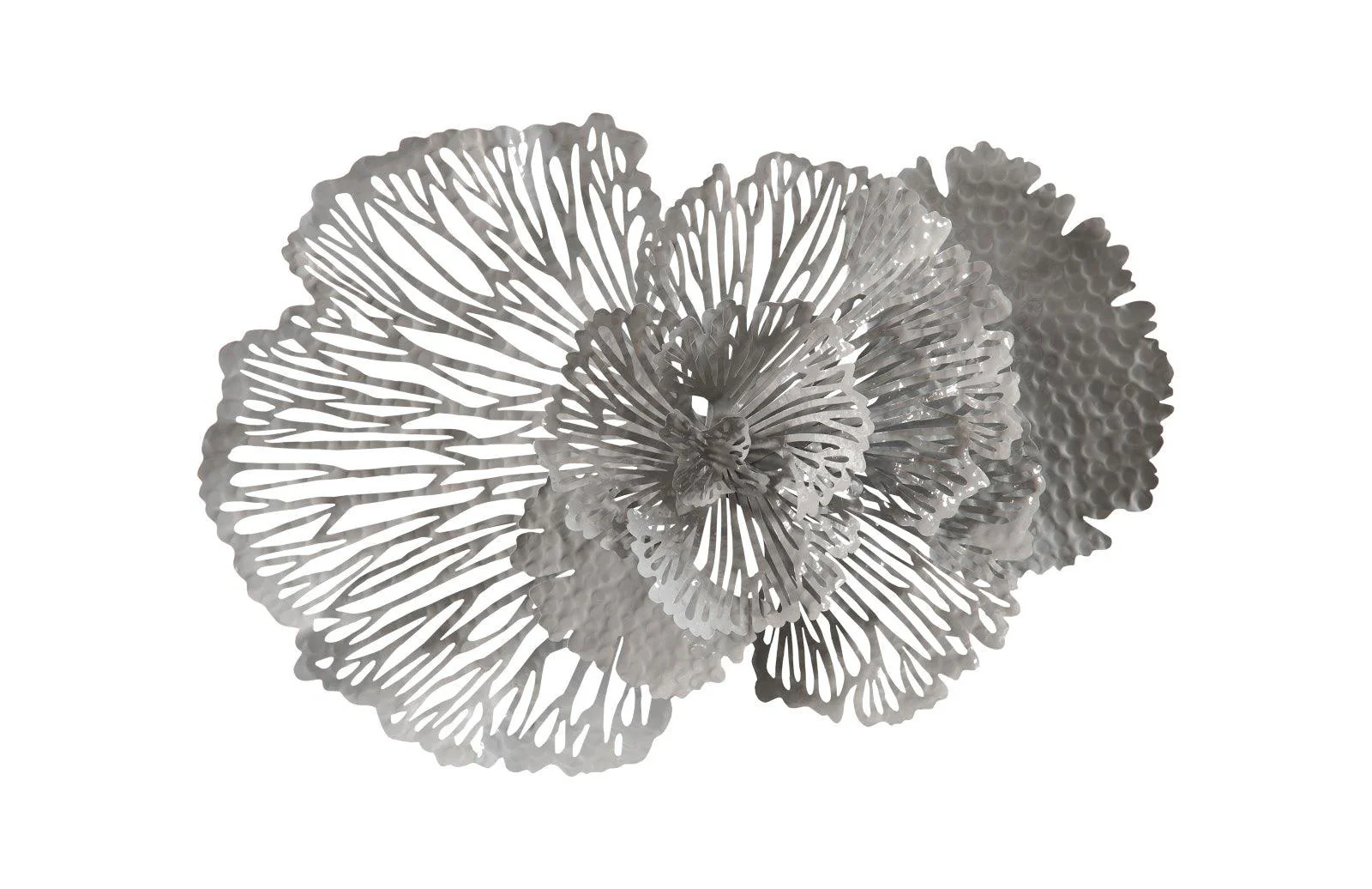 Flower Wall Art, Medium, Gray, Metal - Frankwebs