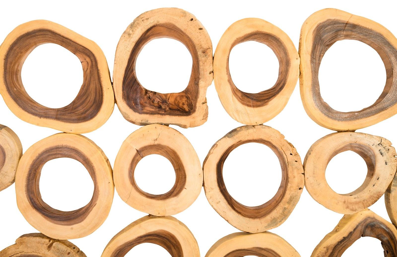 Chuleta Rings Wall Art, Chamcha Wood, Rectangular - Frankwebs