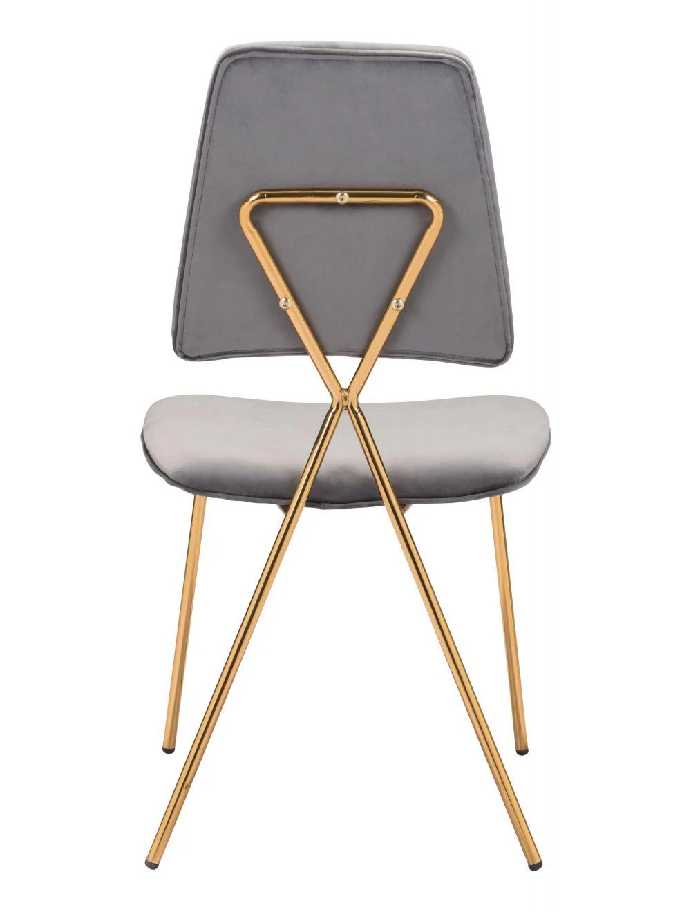 Chloe Dining Chair (Set of 2) Gray & Gold - Frankwebs