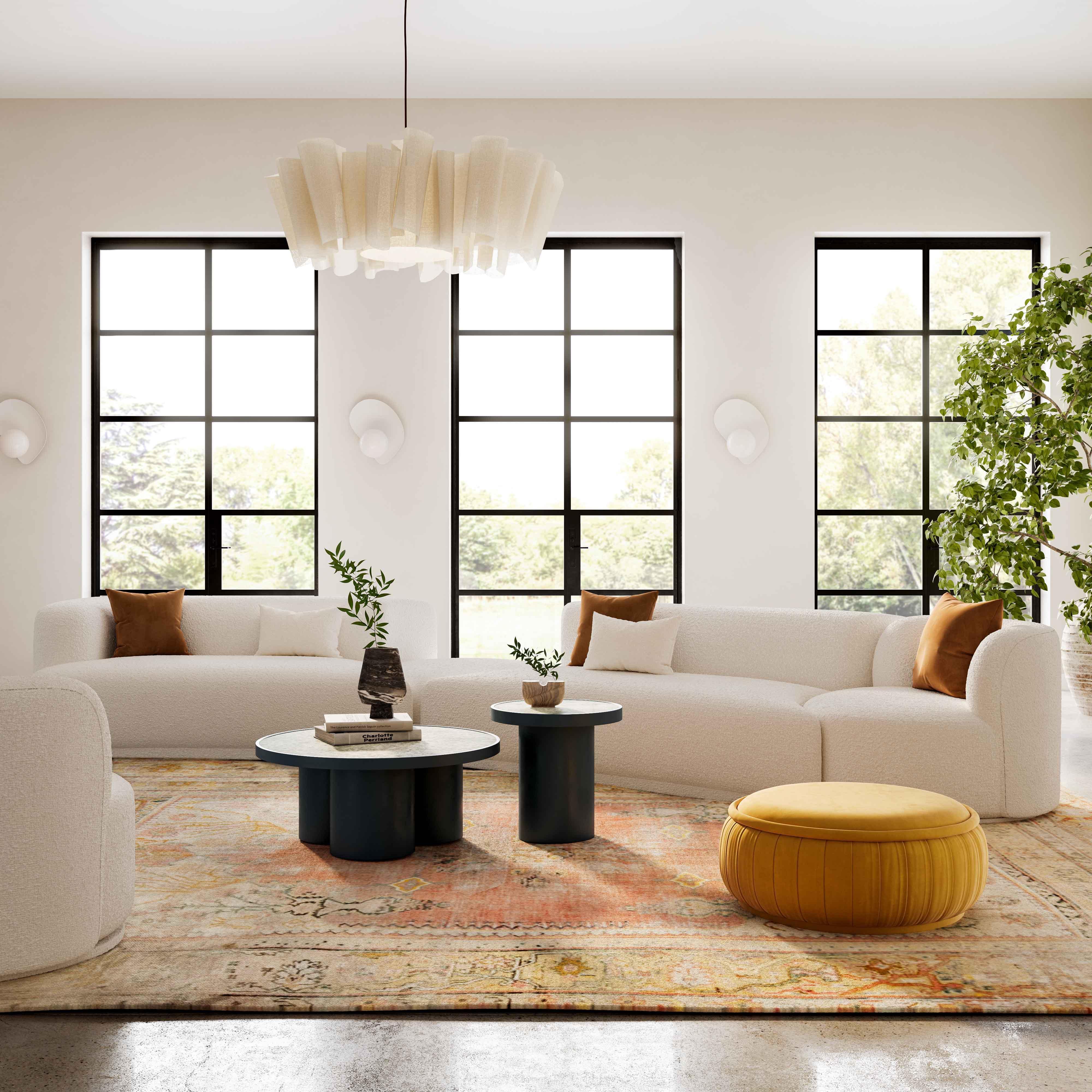 Fickle Cream Boucle 4-Piece Modular LAF Sectional - Frankwebs