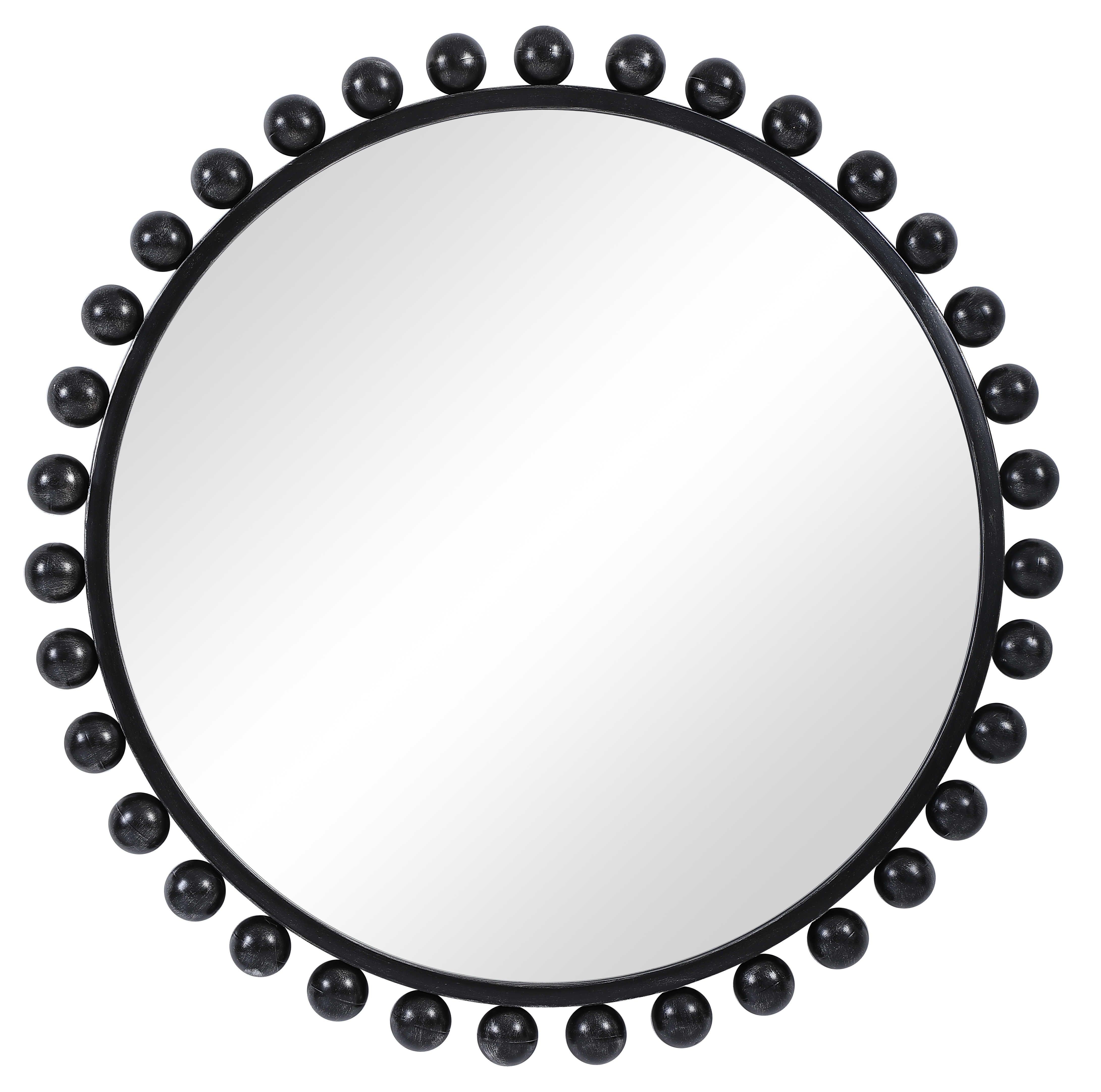 CYRA BLACK ROUND MIRROR - Frankwebs