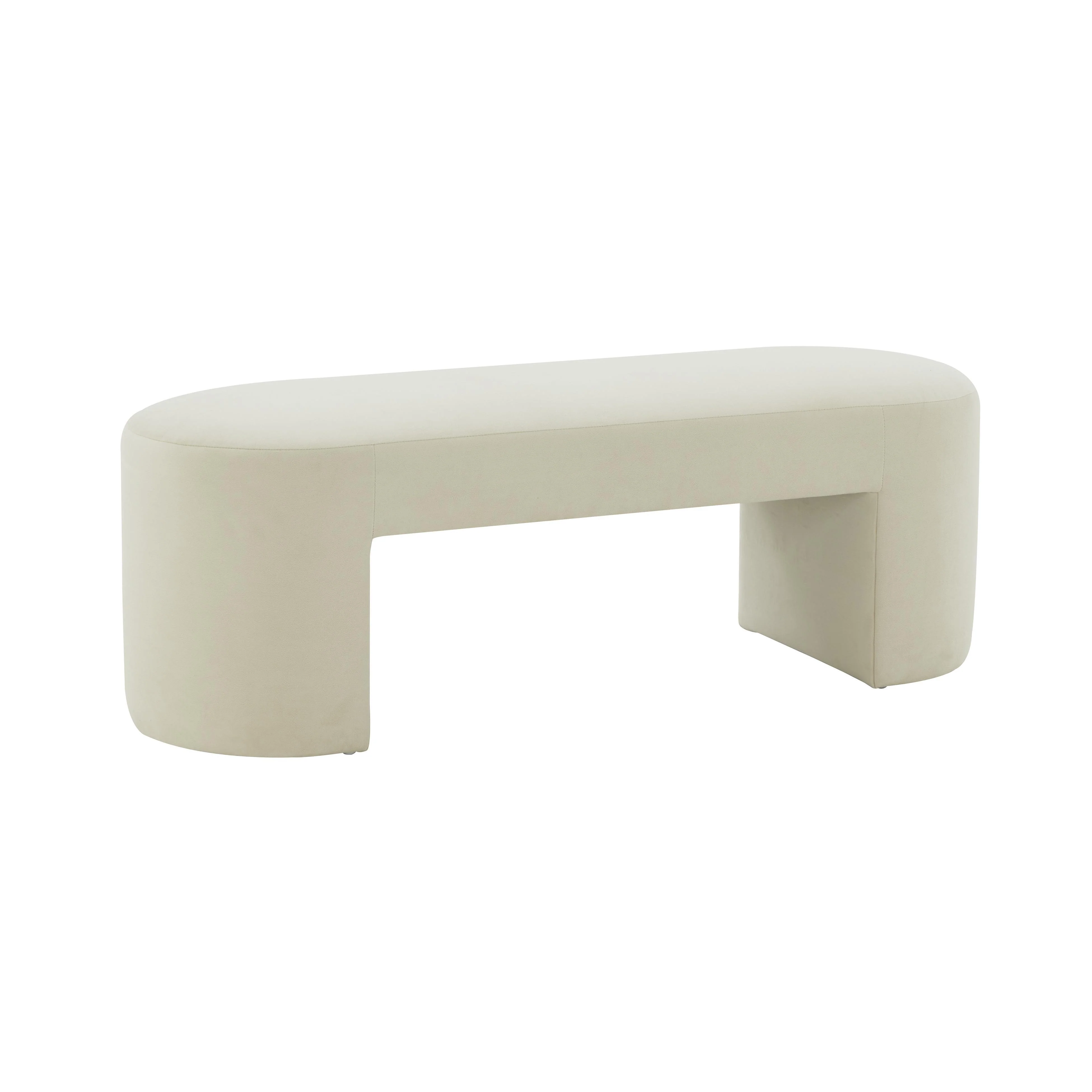 Elena Cream Velvet Bench - Frankwebs