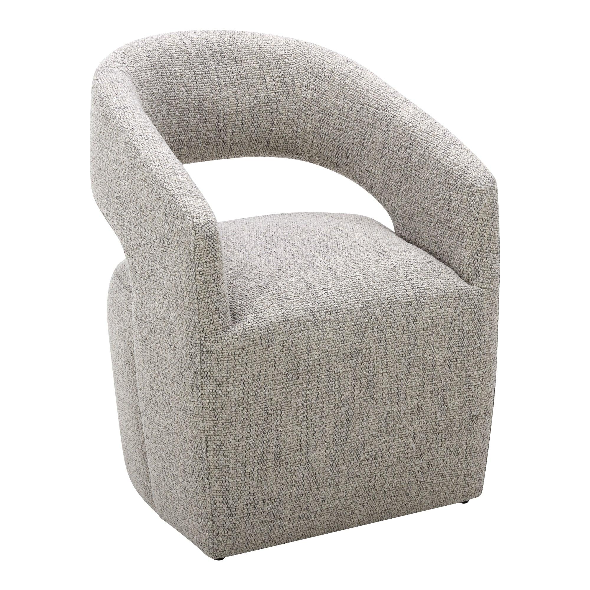 Barrow Rolling Dining Chair Performance Fabric Grey Storm - Frankwebs